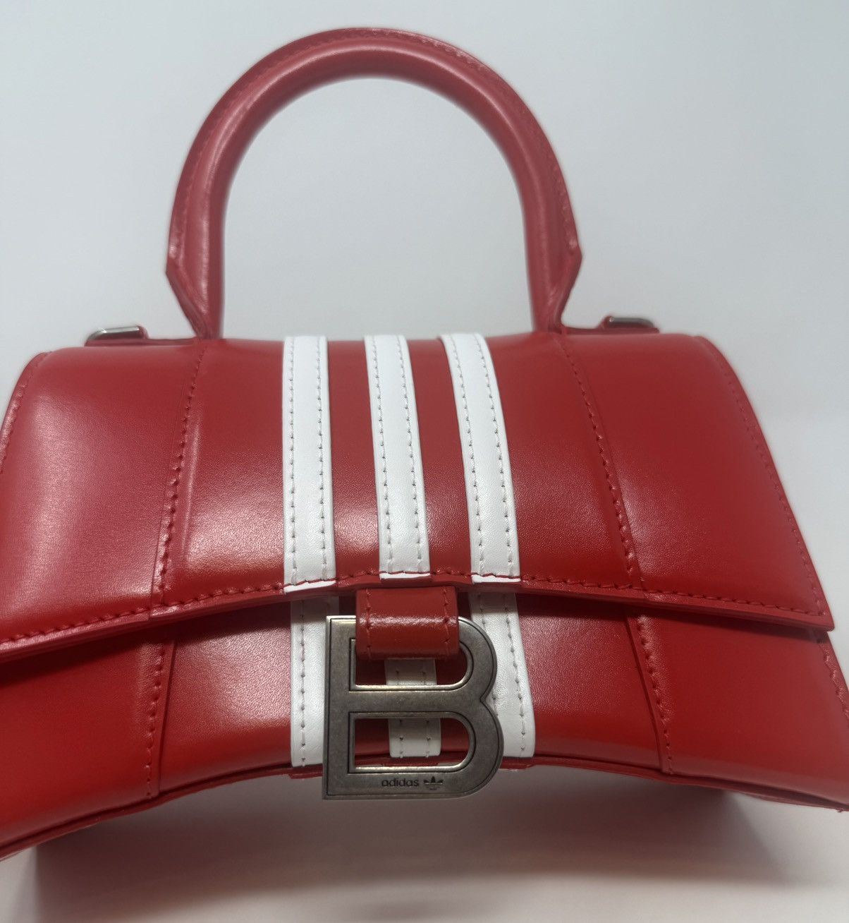 Adidas × Balenciaga Balenciaga Adidas XS Hourglass Top Handle Bag Red Size ONE SIZE - 3 Thumbnail
