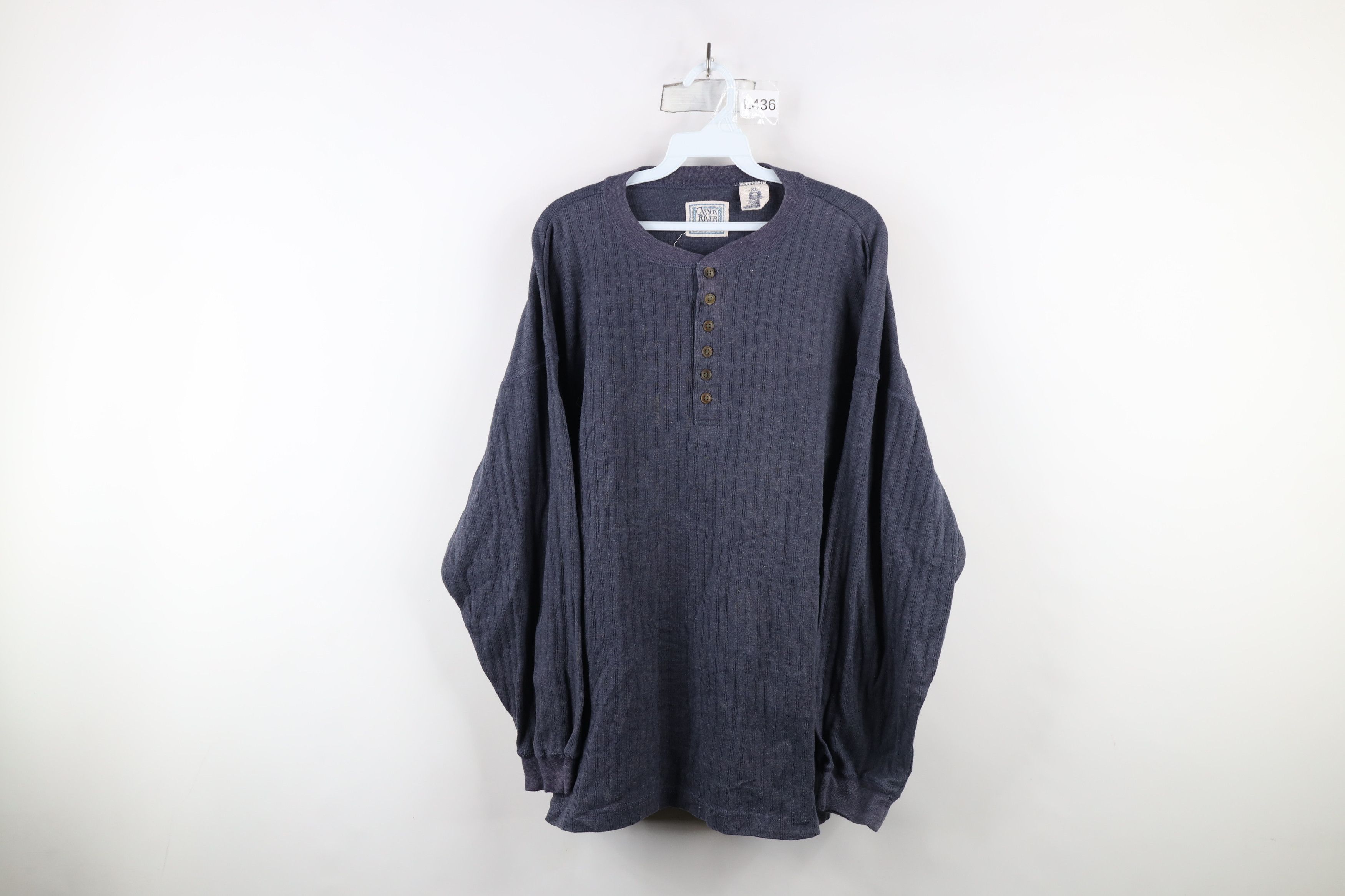 Vintage Vintage 90s Streetwear Ribbed Long Sleeve Henley T-Shirt Size US XL / EU 56 / 4 - 1 Thumbnail