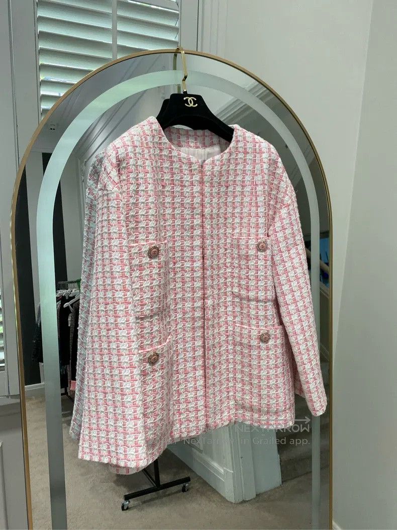 Chanel Chanel 22-year-old pink wide-print jacket Size XS / US 0-2 / IT 36-38 - 1 Thumbnail