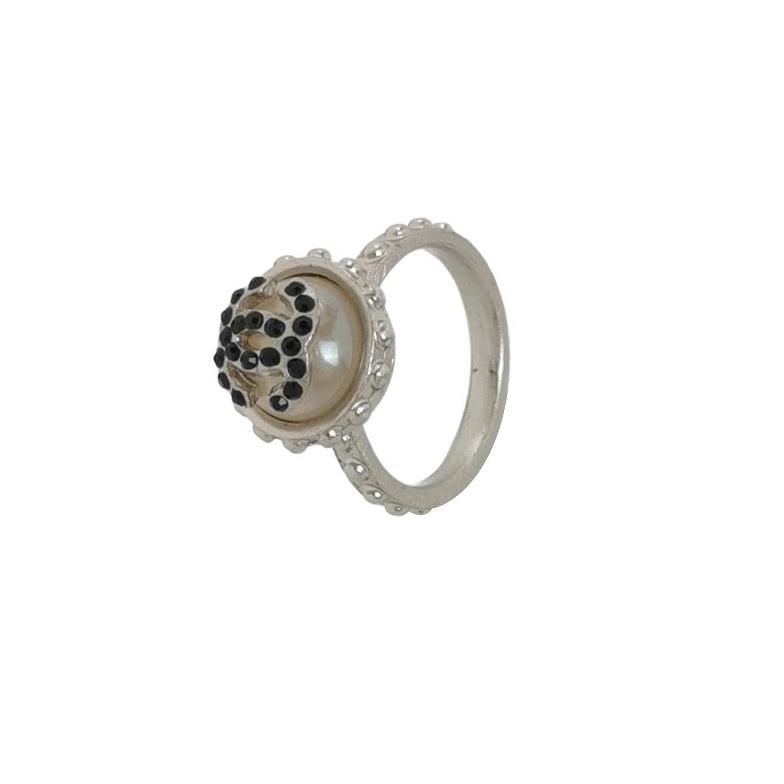 Chanel Chanel Crystal Double C Logo Ring Size 14 -z2505 Size ONE SIZE - 1 Thumbnail