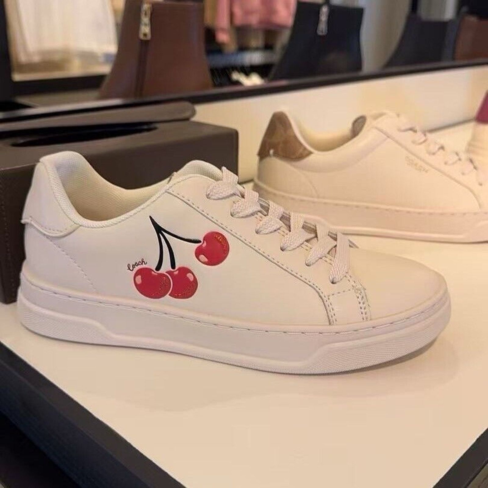 Coach NEW Limited Coach Sneakers High Line Sneaker Cherry Size 8 Size US 8 / IT 38 - 2 Thumbnail