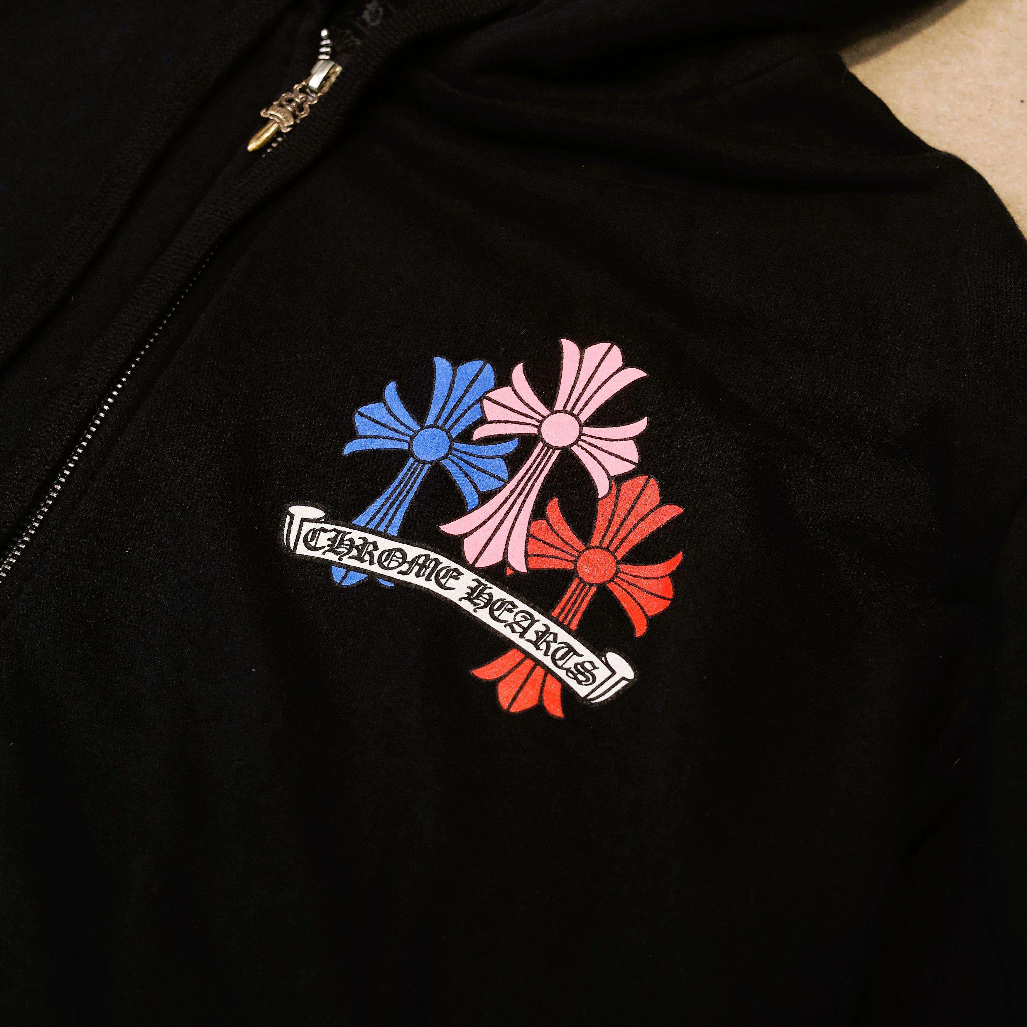 パーカー・フーディ Chrome Hearts / Multi Color Cross Cemetery Hoodie Black Chrome Hearts Multi Color Cross Cemetery Hoodie - JACKETS