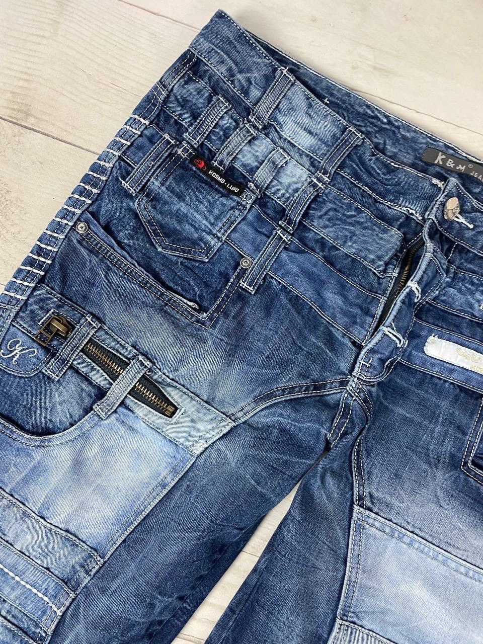 Japanese Brand Kosmo Lupo Distressed Gothic Punk Denim Jeans Japan Y2K Size US 38 / EU 54 - 16 Thumbnail