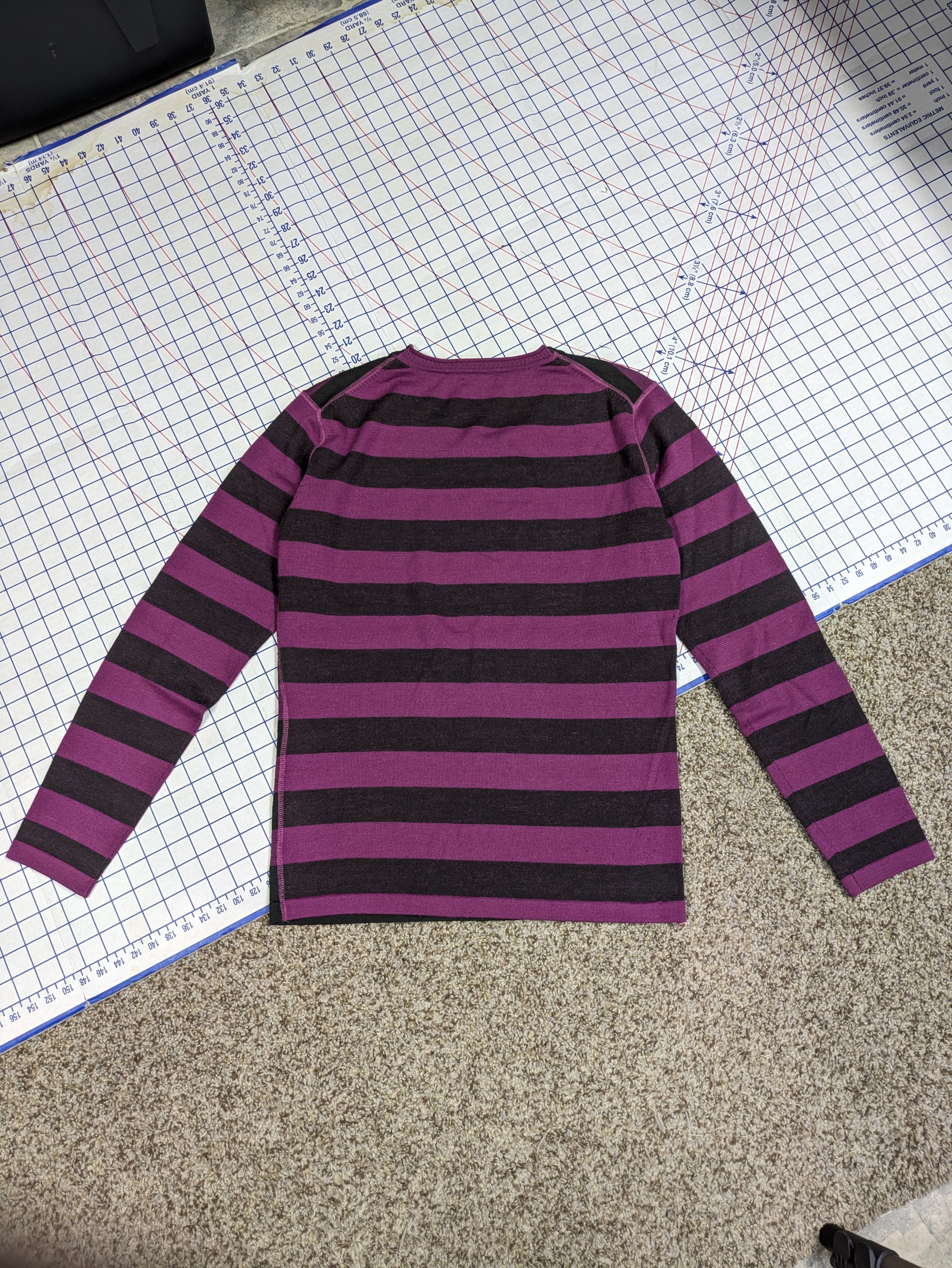 PPFM purple black wool blend striped sweater