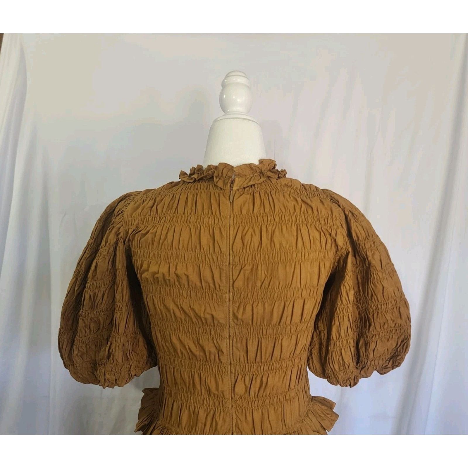 Sea New York Sea New York Rene Smocked Bronze Tiered Midi Dress US 0 Size XS / US 0-2 / IT 36-38 - 7 Thumbnail