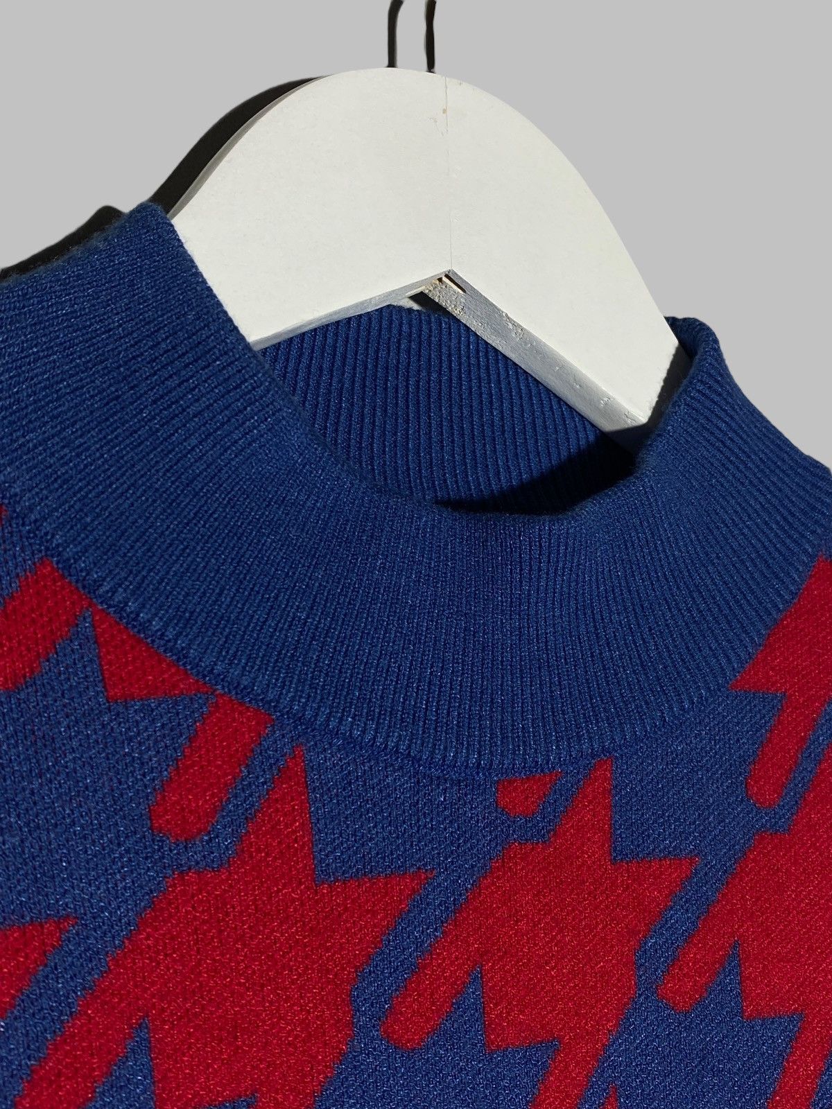 JET SET Jet Set St. Moritz Houndstooth Pattern Mock Neck Sweater Size US M / EU 48-50 / 2 - 13 Thumbnail