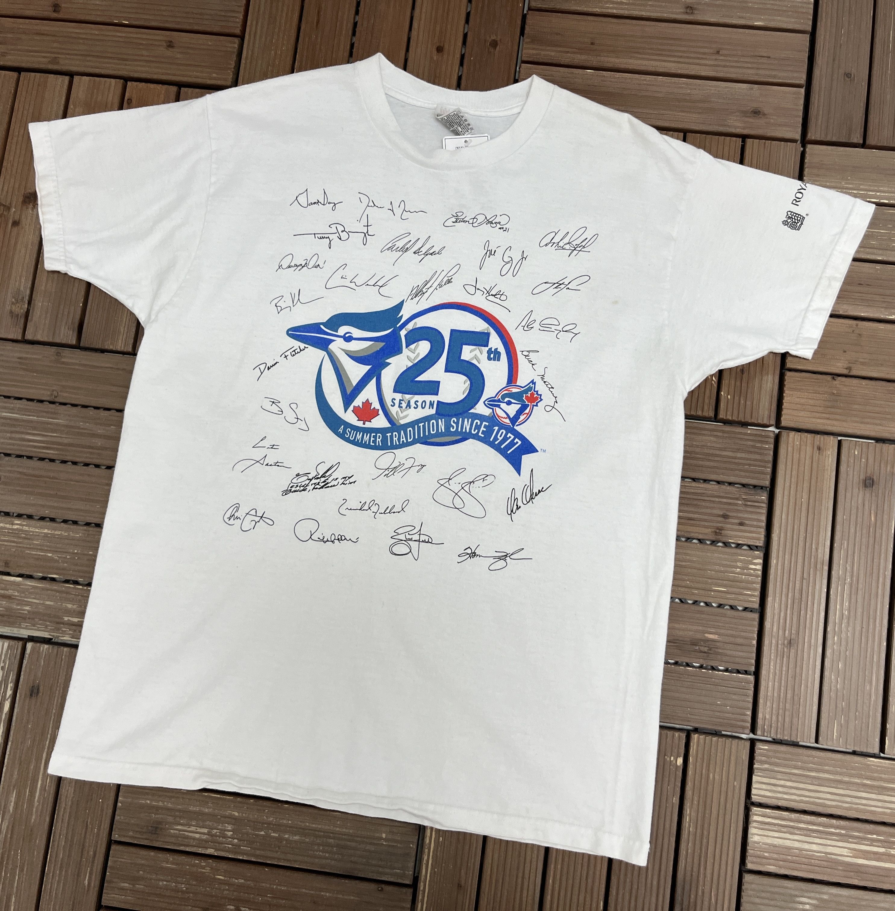 Vintage Toronto Blue Jays 25th Season Vintage White T-Shirt Tee Size US XL / EU 56 / 4 - 3 Thumbnail