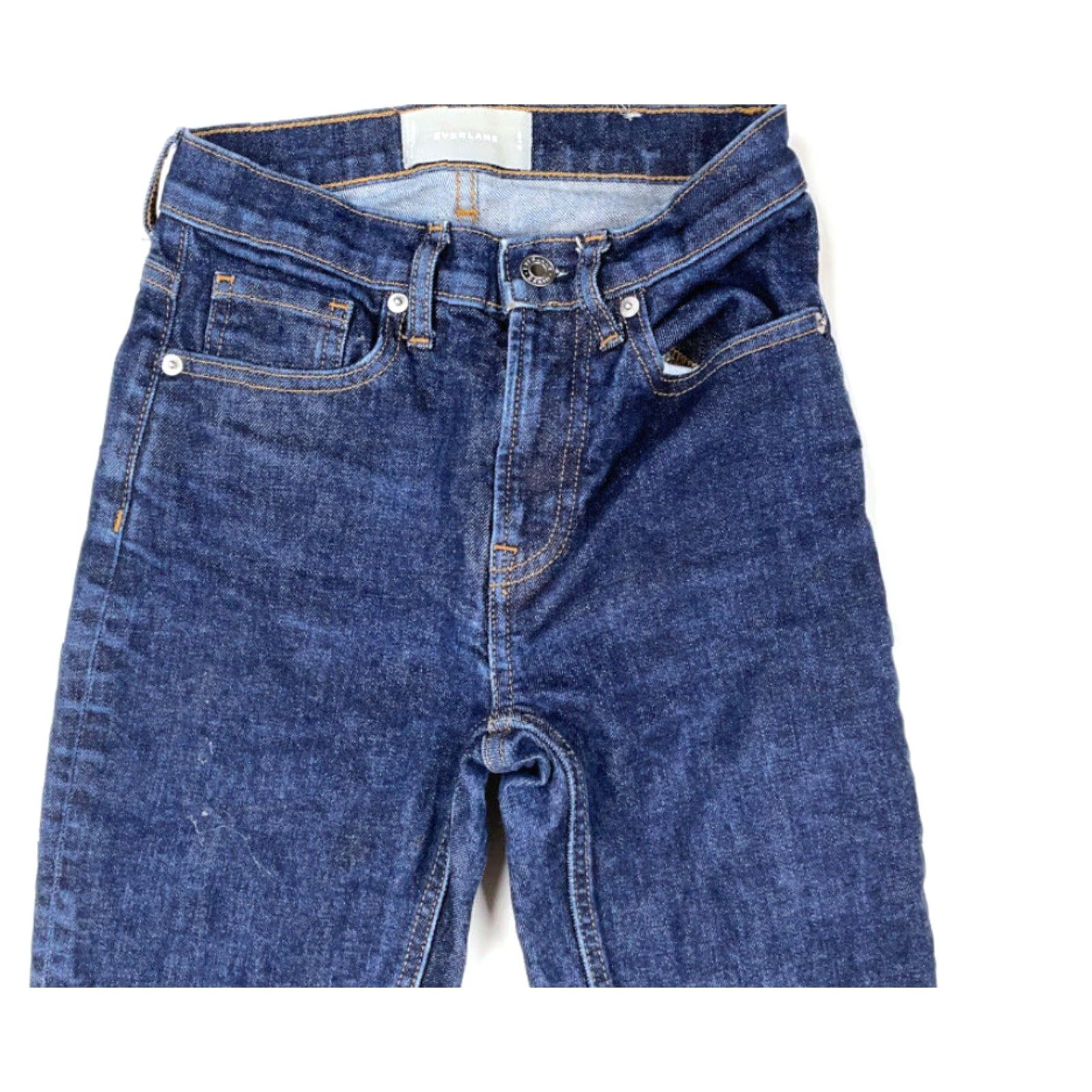 Everlane Everlane Jeans Denim High Rise Dark Blue Slim 24 Womens 5-Pocket Stretch Cotton Blend Tapered Ankle Skinny Size 42" / US 20 - 4 Thumbnail
