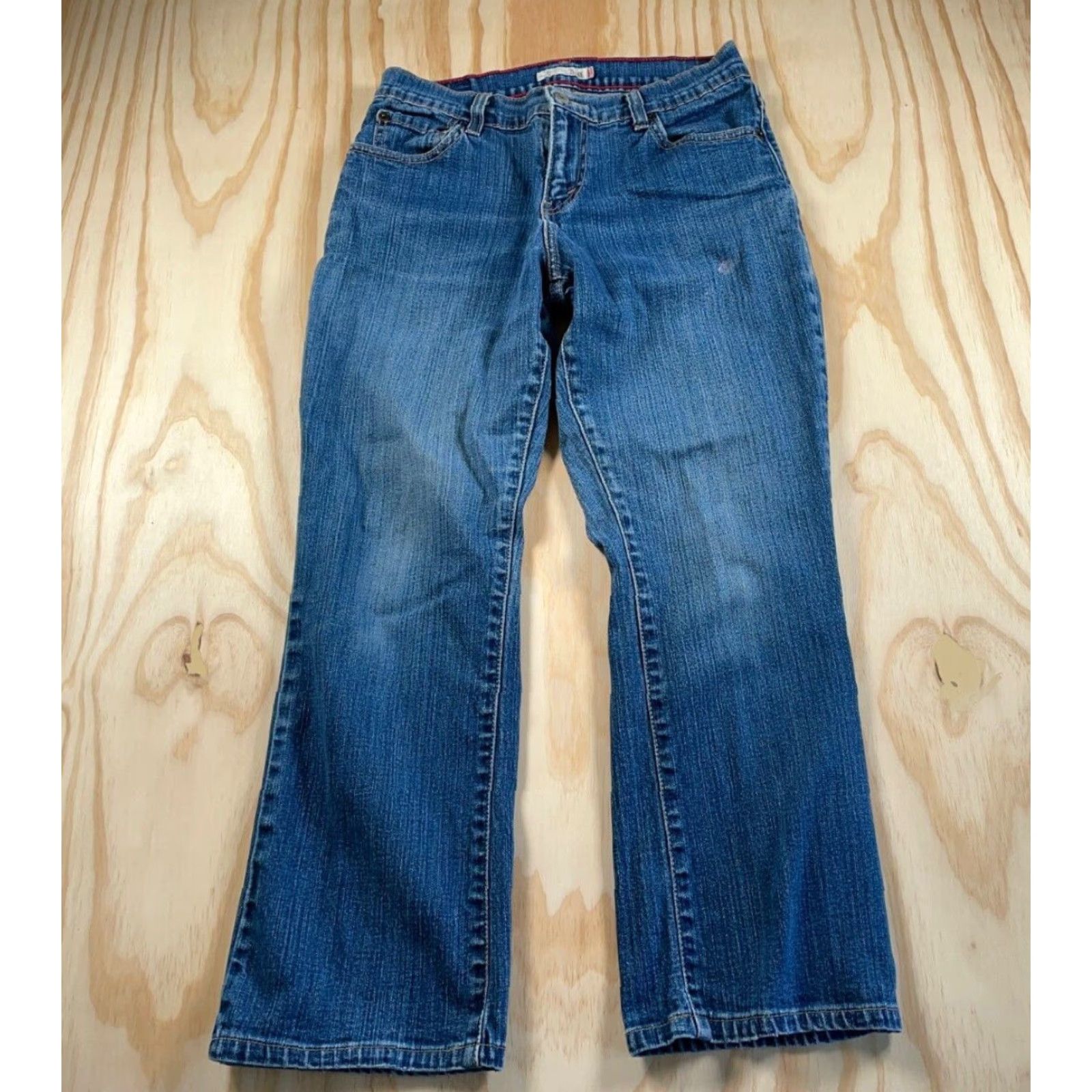 Levi's VTG Levi's 550 Relaxed Boot Cut Jeans Womens 6 Short Blue Denim Pattern Solid Retro 90s Hippster Classic Jeans Size 28" / US 6 / IT 42 - 2 Thumbnail