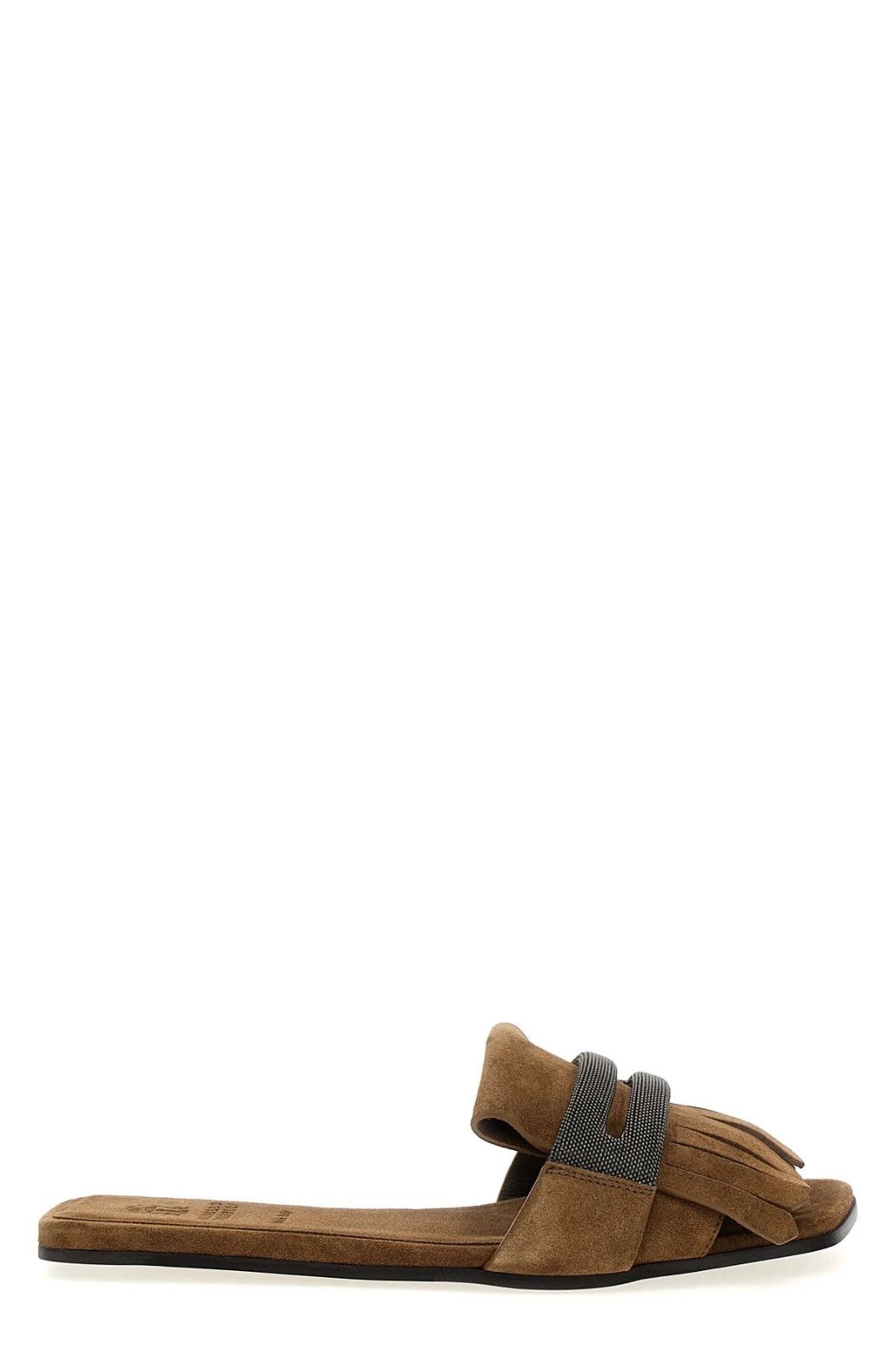 Brunello Cucinelli BRUNELLO CUCINELLI Beige/Brown Suede Slipper Sandals Size US 11 / IT 41 - 5 Thumbnail