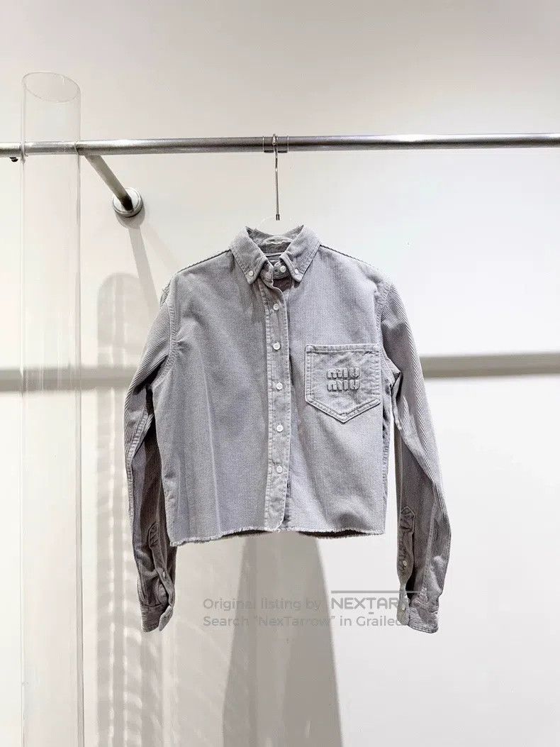 Miu Miu Miu Miu 36 Grey corduroy coat in autumn and winter Size S / US 4 / IT 40 - 1 Thumbnail