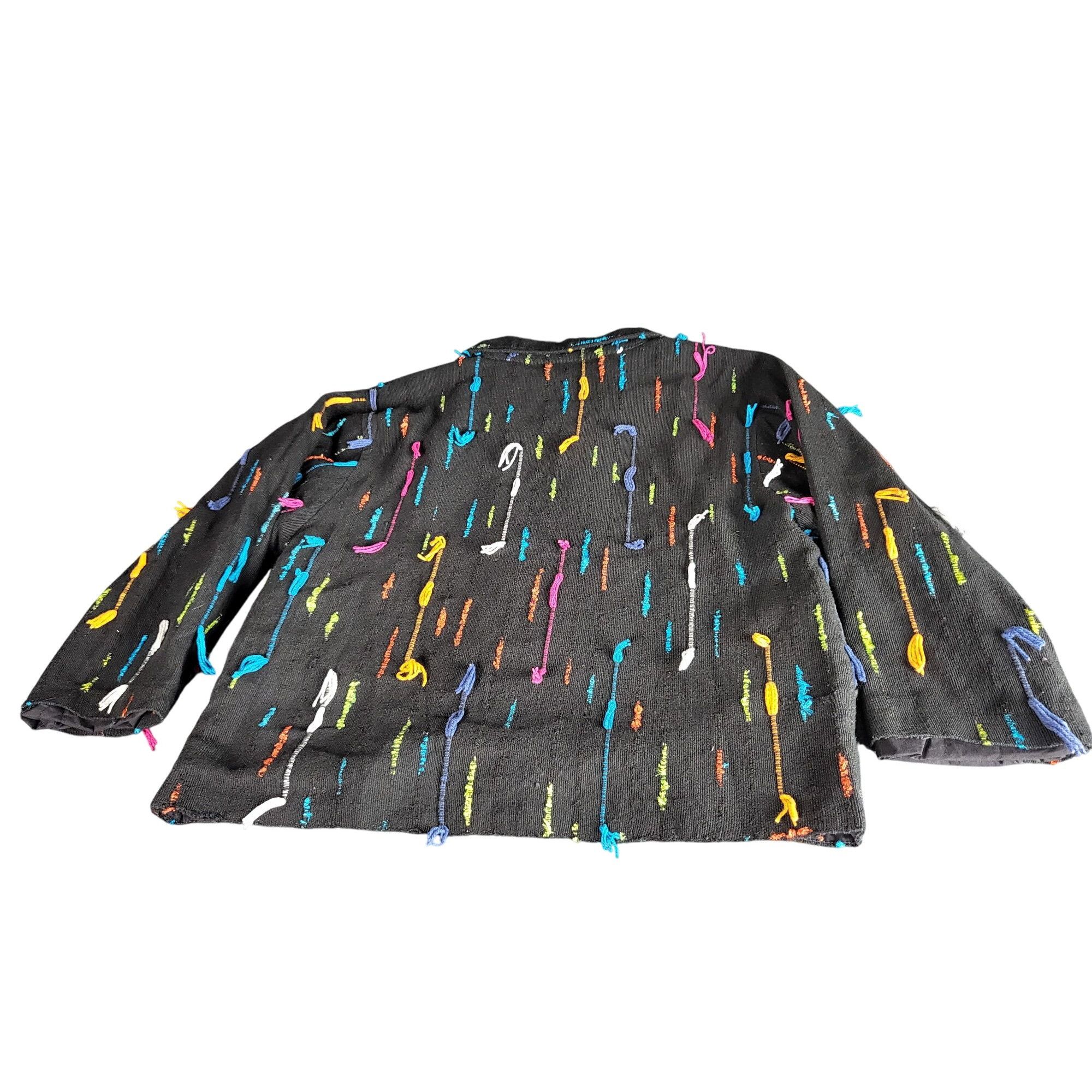 Other Silver Stream Multicolor Embroidered Fringe Buttons Lined Ja Size XL / US 12-14 / IT 48-50 - 6 Thumbnail