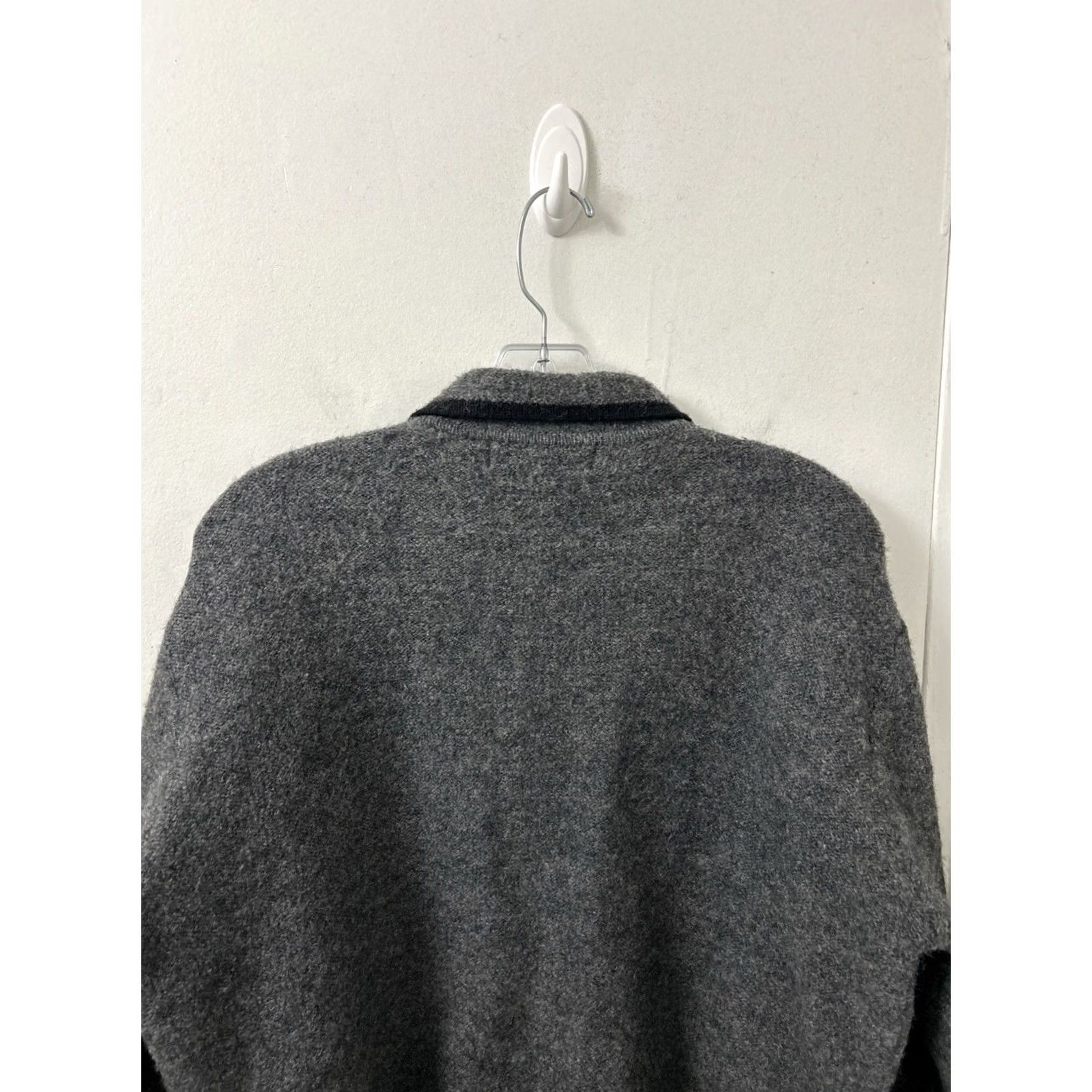 Vintage VINTAGE Herman Geist Cardigan Sweater Womens L Gray 100% Wool Full Zip Jacket Size L / US 10 / IT 46 - 7 Thumbnail