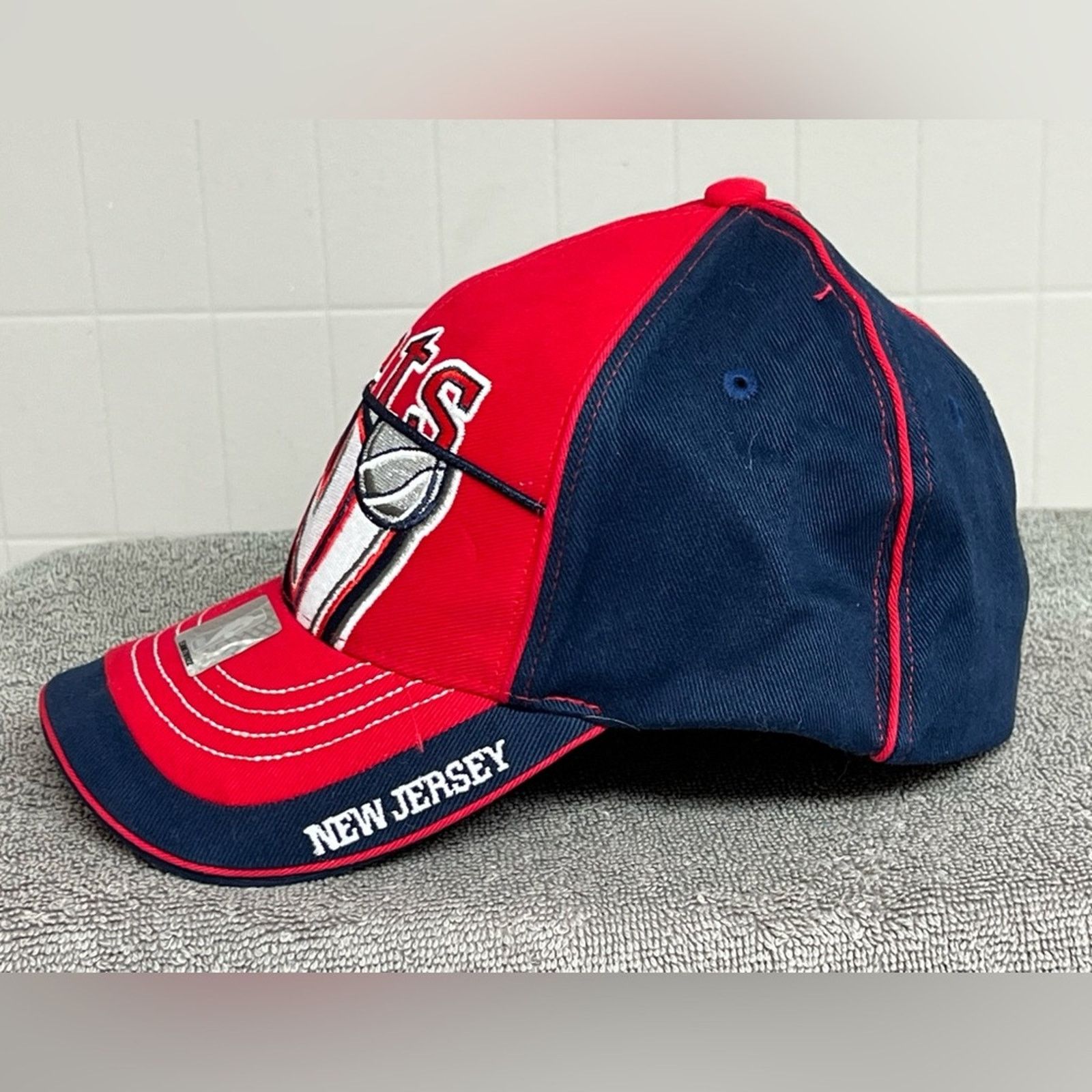 Reebok New Jersey Nets Vtg 90s Fitted Hat Cap All Over Print NWT Size ONE SIZE - 4 Thumbnail