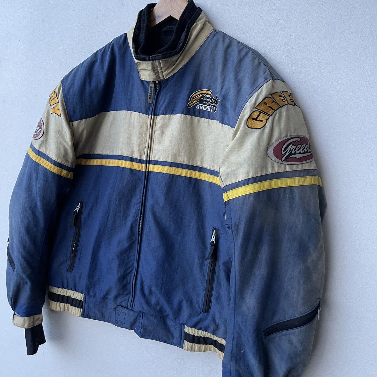 Sports Specialties Vintage GREEDY Motorsports Biker Jacket Padded Racing Gear Size US L / EU 52-54 / 3 - 7 Thumbnail