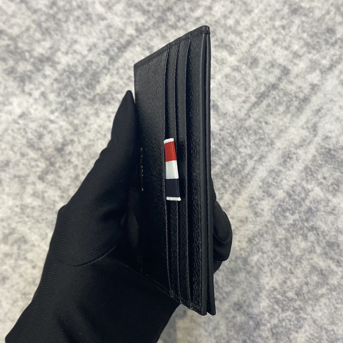 Thom Browne THOM BROWNE Pebbled Leather Card Holder Size ONE SIZE - 10 Thumbnail