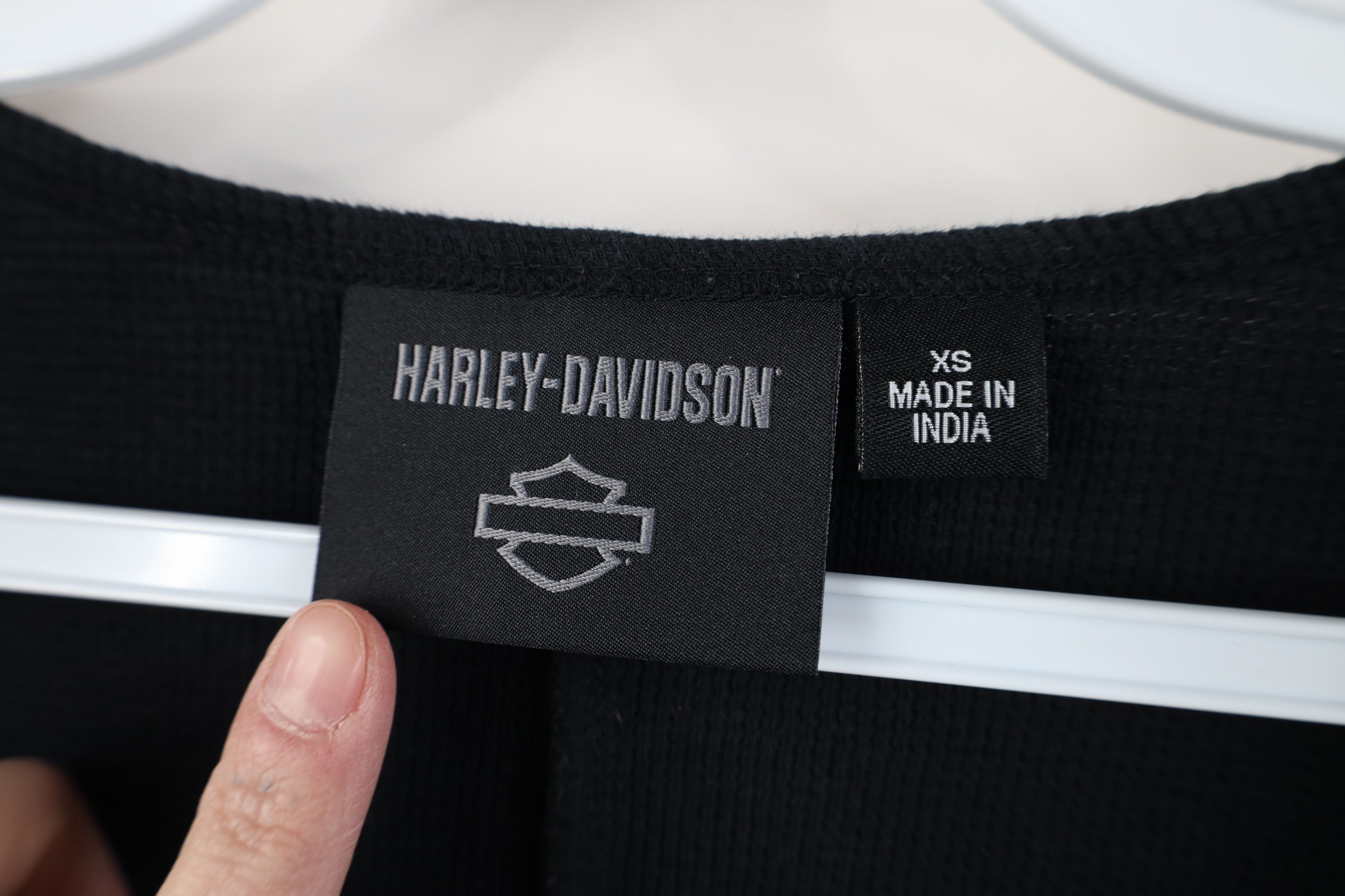 Harley Davidson Vintage Y2K Harley Davidson Waffle Knit Henley T-Shirt Size XS / US 0-2 / IT 36-38 - 7 Thumbnail