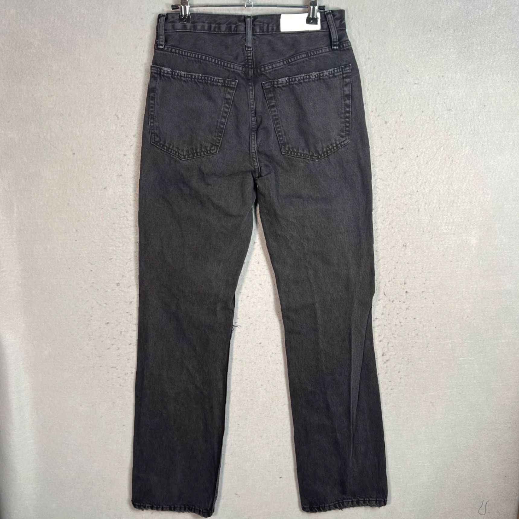 RE/DONE VINTAGE Re/Done Womens High-Rise Straight Jeans Adult 26 Black Denim 90s Distressed 5-Pocket Womens Size 26" / US 2 / IT 38 - 2 Thumbnail