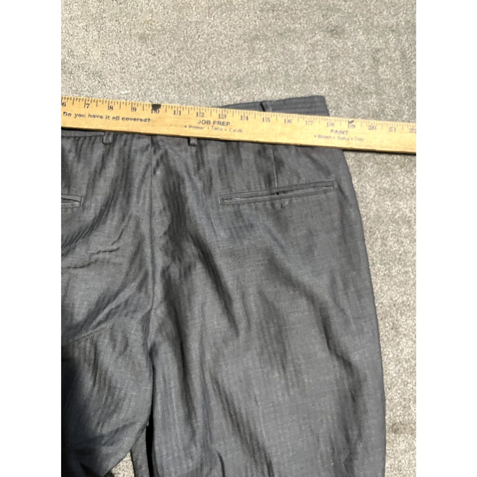 Vintage Louis Philippe Pants Mens 36X27 Dress Slacks Modern Polyester Gray Slim Straight Flat Front Business Formal Workwear Vintage No Size US 36 / EU 52 - 6 Thumbnail