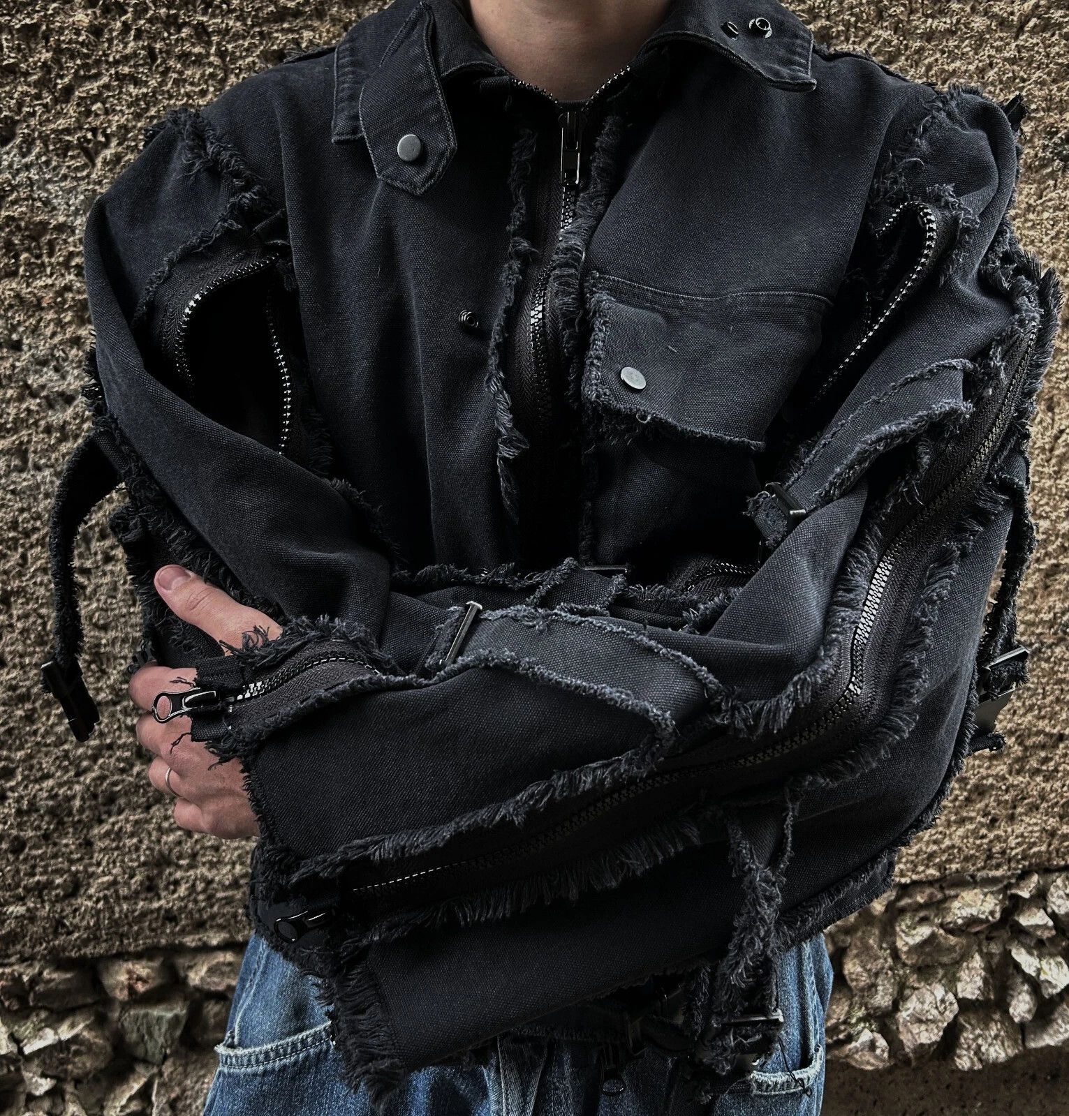 Vintage Vintage Avant Garde Opium y2k Napoleon Denim Jacket | Grailed