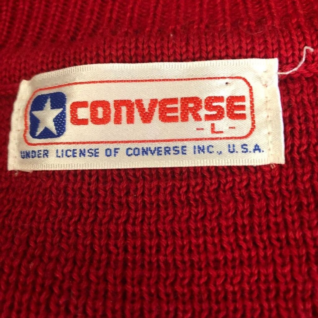 Converse Converse man's sweater red wool blend knit V neck L Size US L / EU 52-54 / 3 - 8 Thumbnail