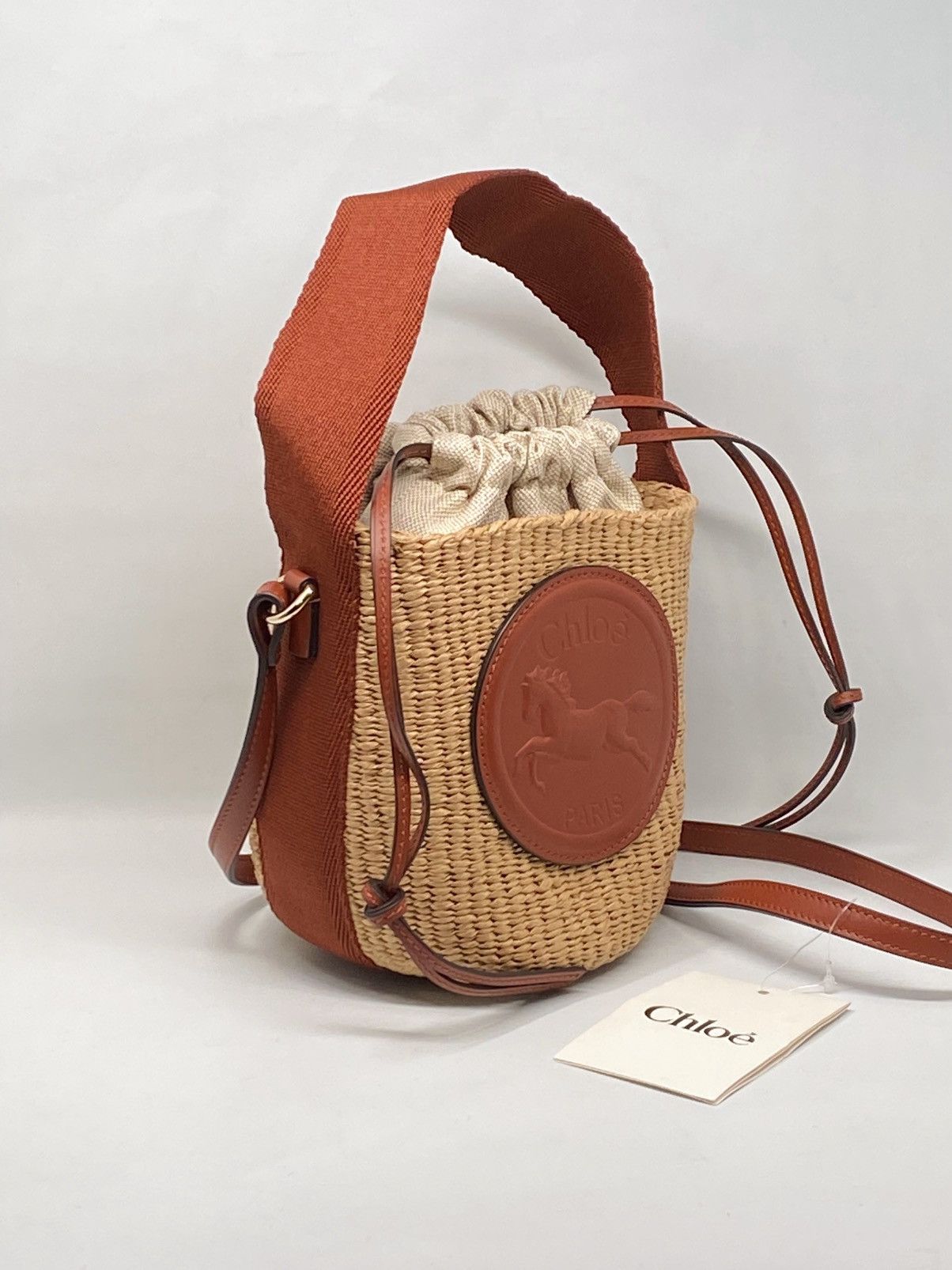 Chloe Chloe Beige Small Horse Medal Basket Bag Size ONE SIZE - 6 Thumbnail