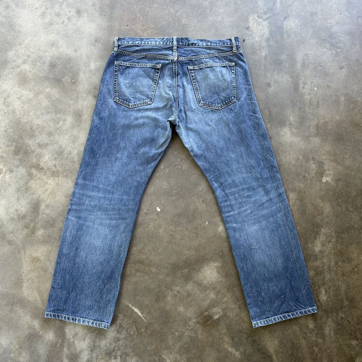 Japanese Brand Vintage Japanese Distressed Faded Denim Jean Pant W37 Size US 37 - 9 Thumbnail