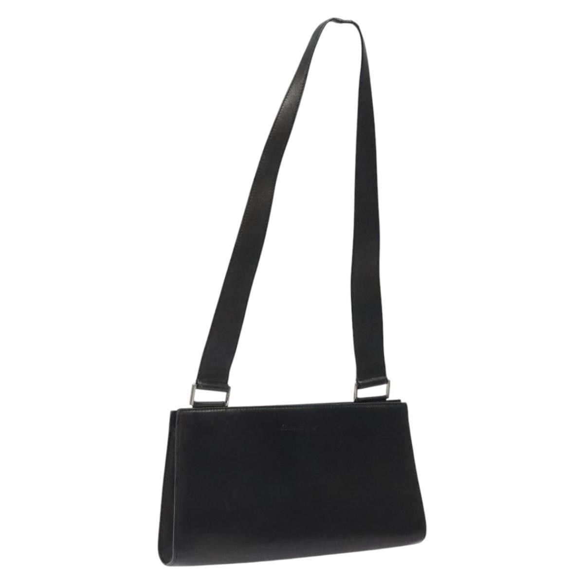 Salvatore Ferragamo Shoulder Bag Leather Black Silver Auth Bs25143, Women's