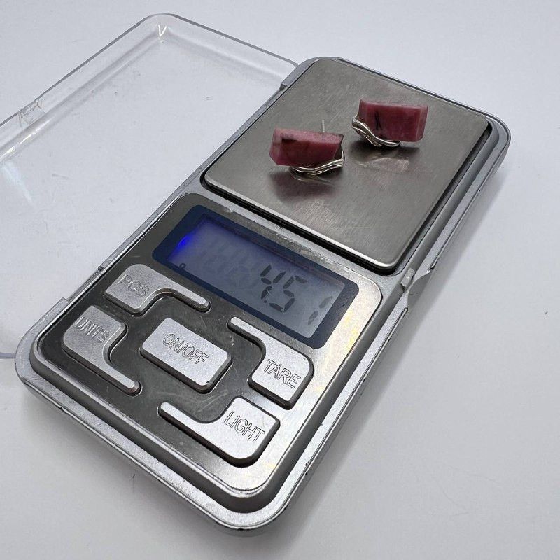 Sterling Silver Sterling Silver 925 Rhodonite Stud Earrings Handmade Size ONE SIZE - 8 Thumbnail