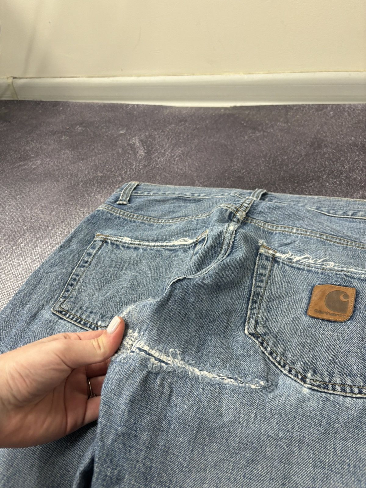 Carhartt Vintage Carhartt Denim Blue Work Hype Slim Klondike Jeans Size US 29 - 7 Thumbnail