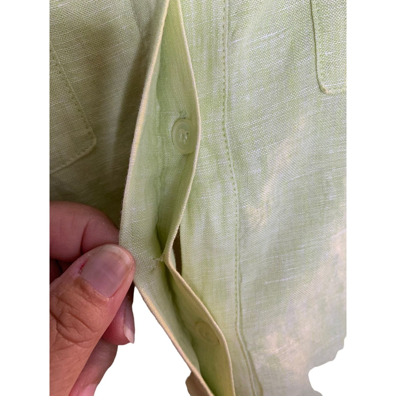 Chicos Chico's 100% Linen Mini Shift Dress Button Down Sleeveless M Size M / US 6-8 / IT 42-44 - 4 Thumbnail