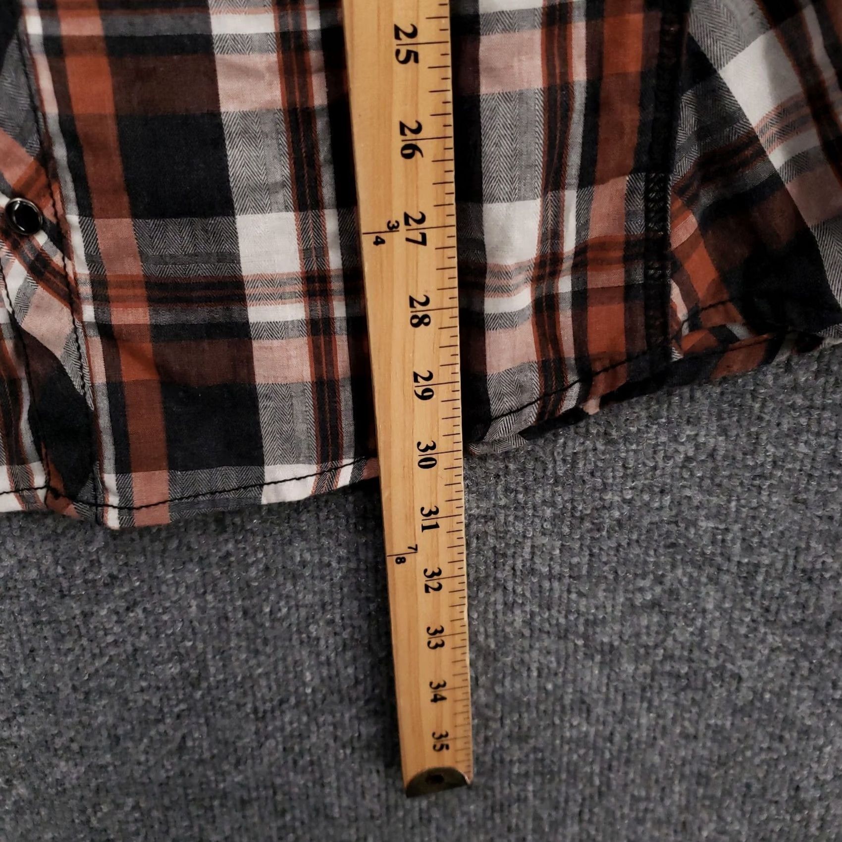 Vintage Buckle BKE Shirt Mens XL Orange Plaid Western Pearl Snap Button Up Standard Fit Size US XL / EU 56 / 4 - 6 Thumbnail