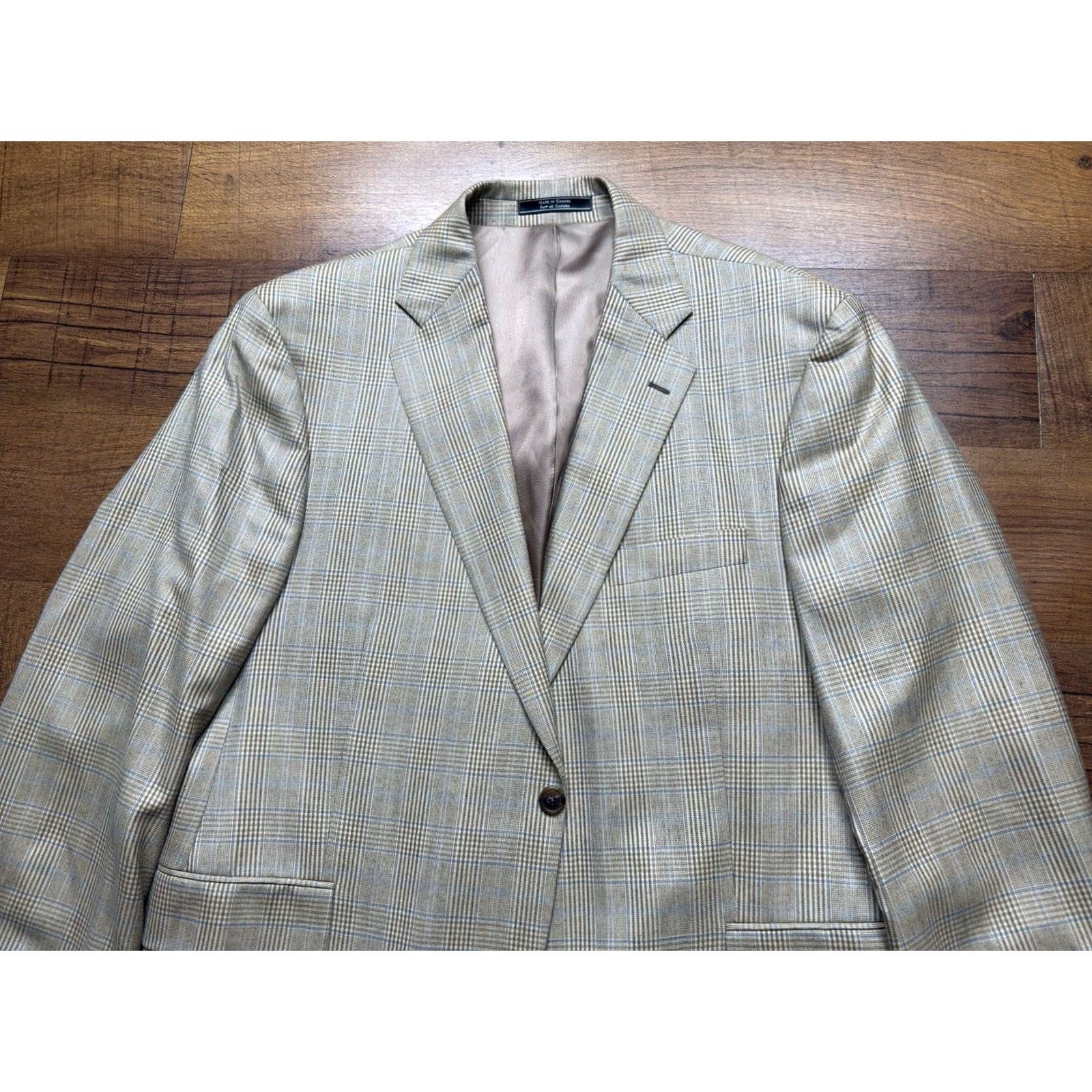 Vintage Arnold Brant 100% Cashmere Blazer Windowpane Striped Sport Coat - 46R Mens Jacket Size 46R - 3 Thumbnail