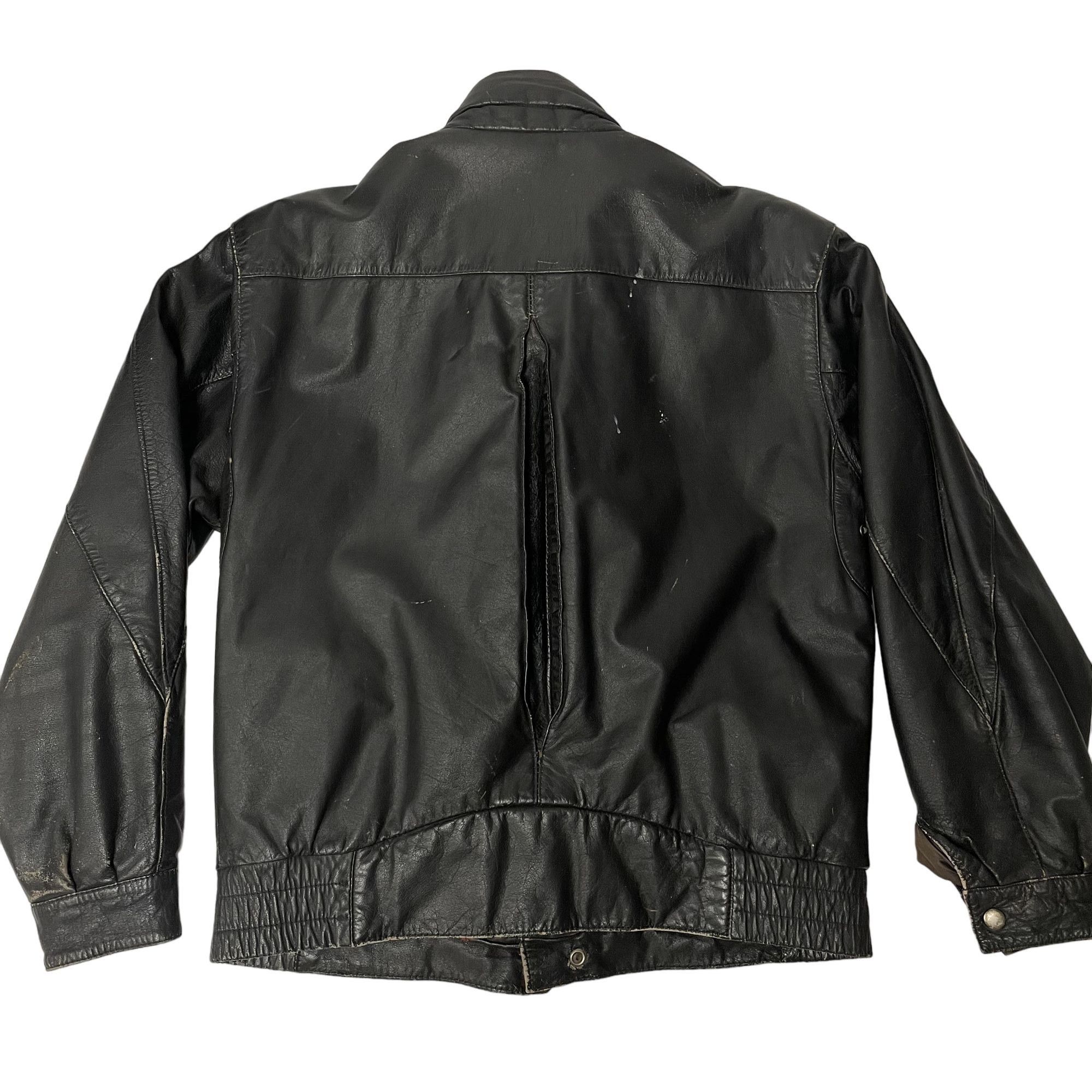 Other Vtg Poreha DISTRESSED Black Leather Street Racer Jacket Size US S / EU 44-46 / 1 - 14 Thumbnail