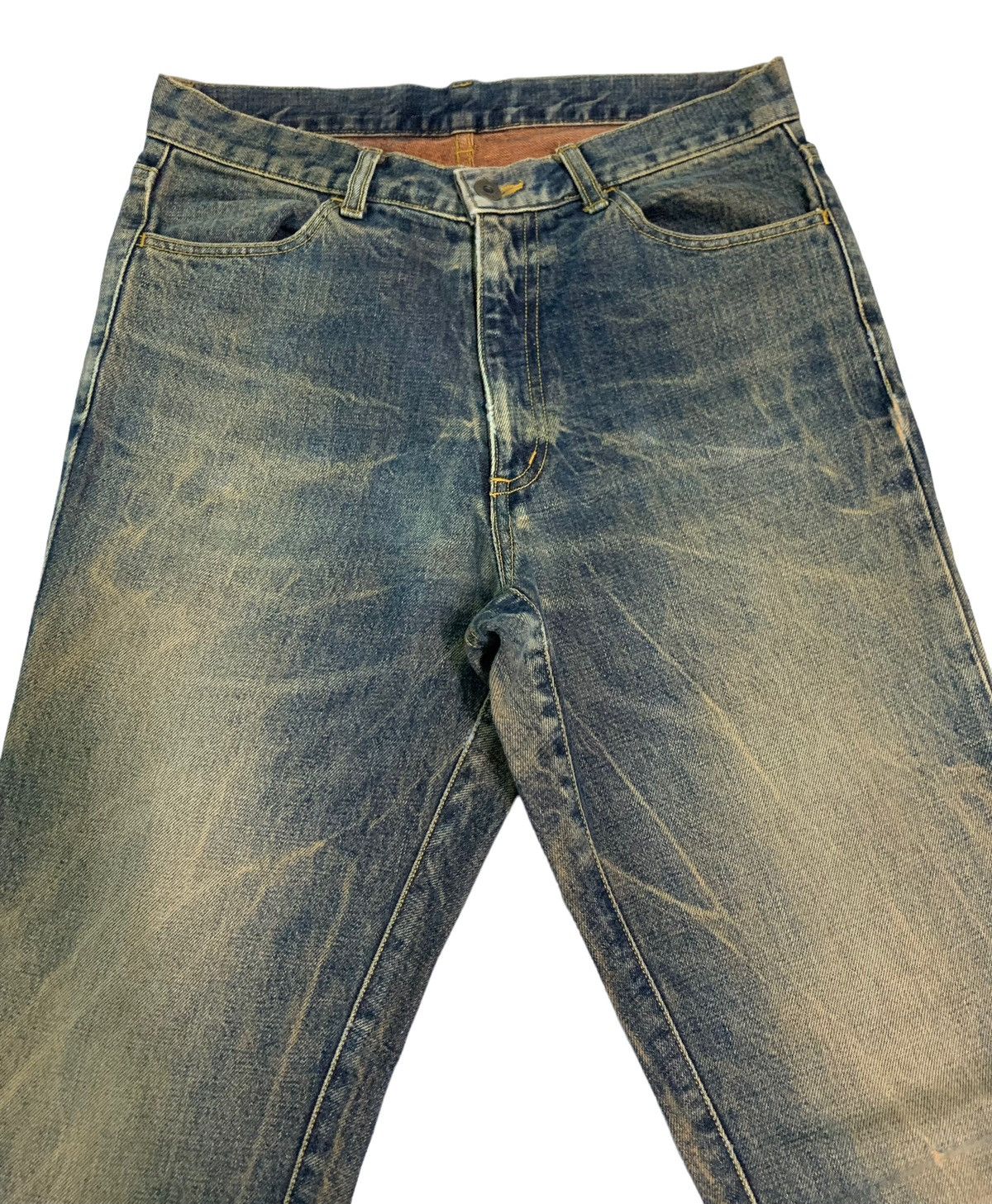 Japanese Brand 🔥Flare Dirty Distressed Four Bars Denim Jeans Size US 30 / EU 46 - 7 Thumbnail