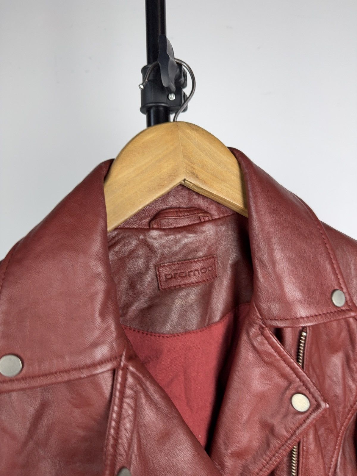 Genuine Leather Avant Garde 00s Red Leather Biker Moto Punk Rock Jacket Size S / US 4 / IT 40 - 3 Thumbnail