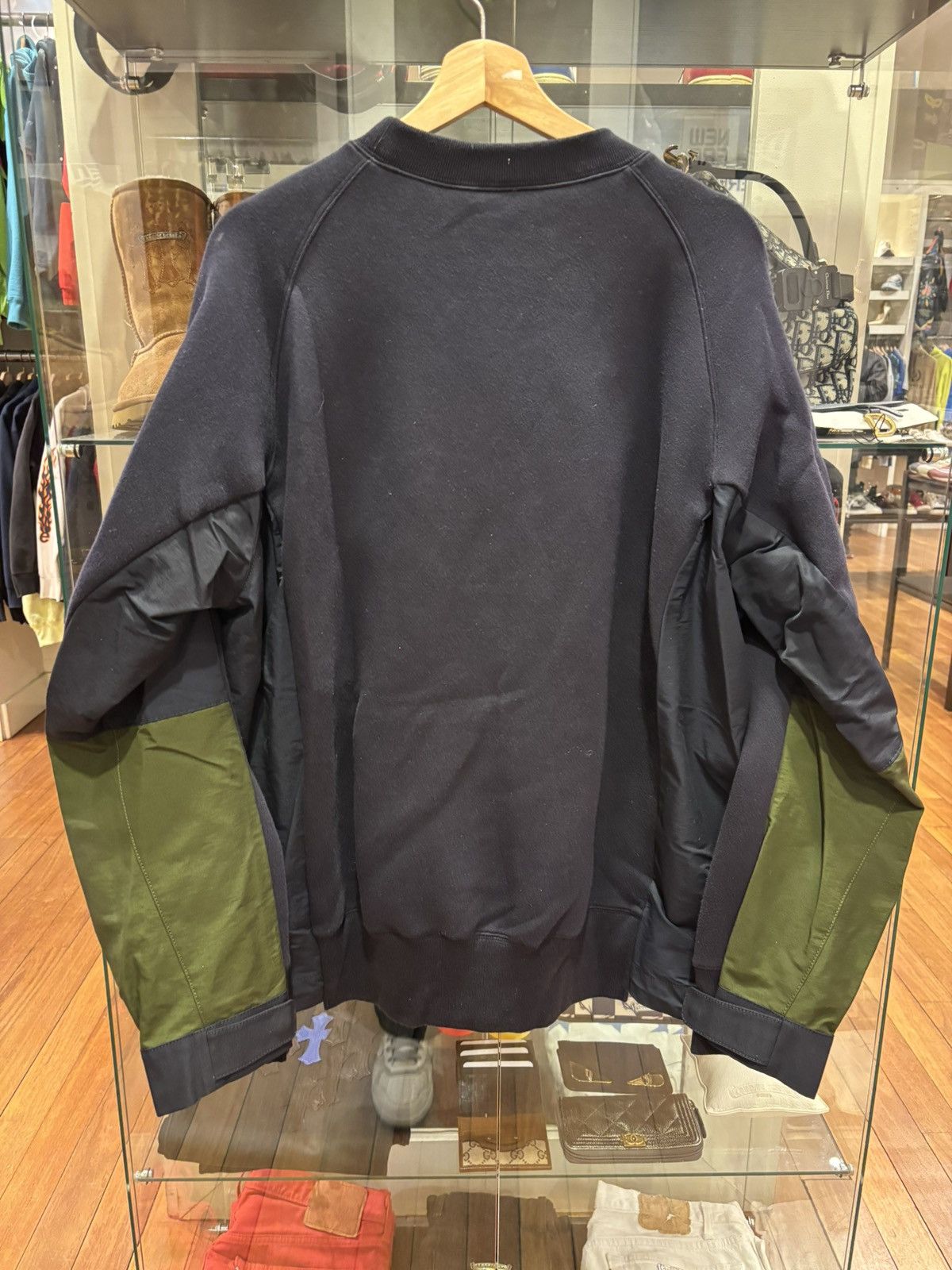 Sacai Sacai Sponge Sweat Mixed Media Twill Sweater Size US XL / EU 56 / 4 - 2 Thumbnail