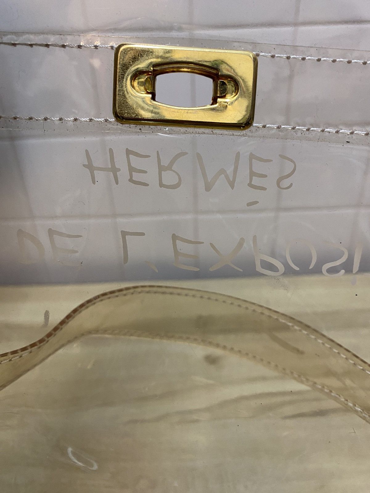 Designer × Hermes × Vintage HERMES Vinyl Kelly Beach Hand Bag Clear vintage 1997 Size ONE SIZE - 7 Thumbnail