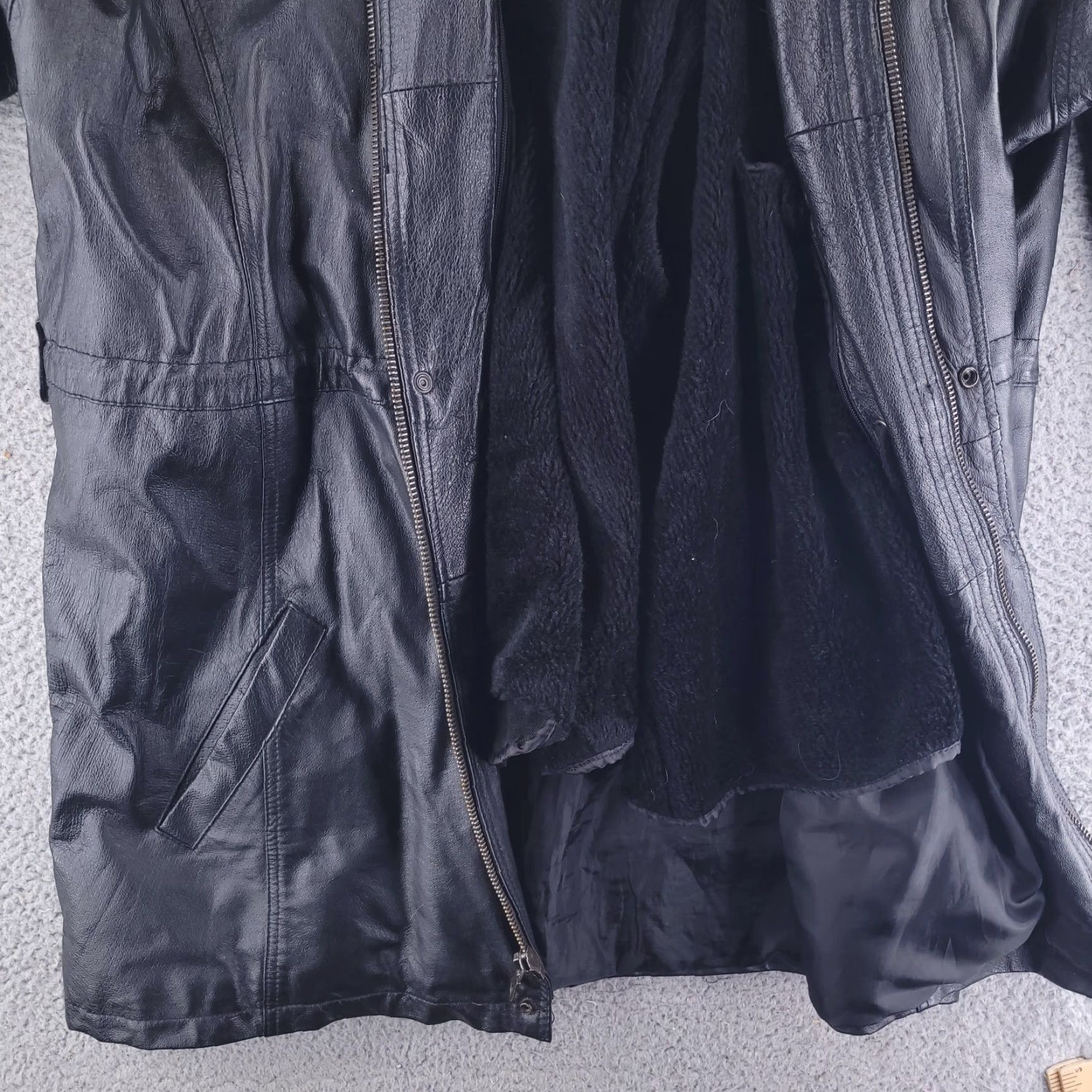 Vintage Hind Jacket Mens XL Black Leather Jacket Insulated Liner Warm Zip Overcoat Size US XL / EU 56 / 4 - 3 Thumbnail