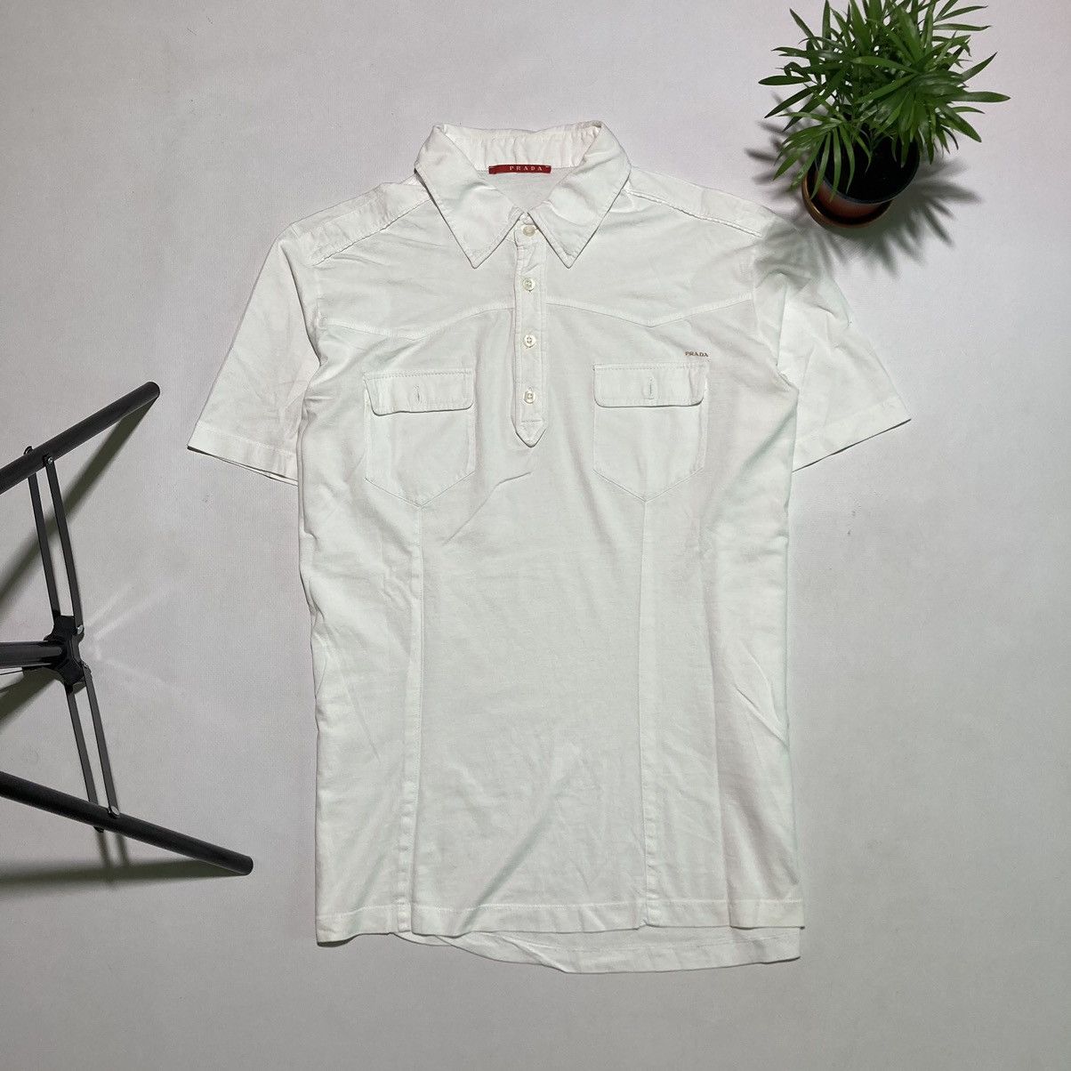 Prada Prada Logo Basic Stripe Polo Shirt Size US M / EU 48-50 / 2 - 1 Thumbnail
