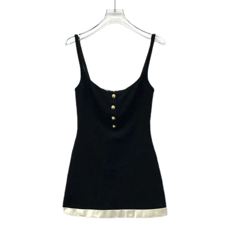 Miu Miu Miu Miu Black Wool Dress with Button Detail 0089 Size S / US 4 / IT 40 - 1 Thumbnail