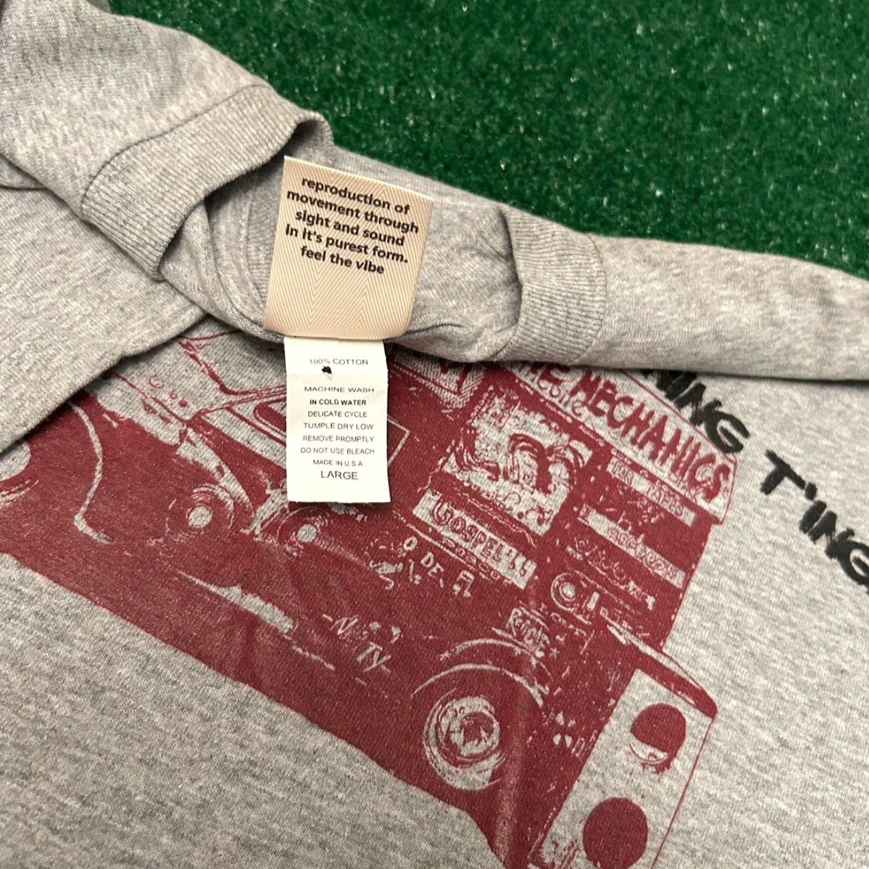 Olive VINTAGE Live Mech T-Shirt Mens L Gray 90s Y2K Hip Hop Skater Skate Rap Grunge Punk USA Mens Size US L / EU 52-54 / 3 - 3 Thumbnail