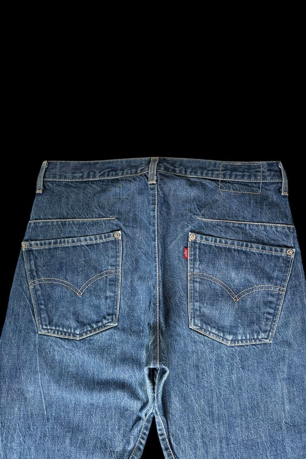 Levi's Levi’s Engineered Navy Baggy Flared Twisted Denim Jeans Y2K Size US 34 / EU 50 - 3 Thumbnail