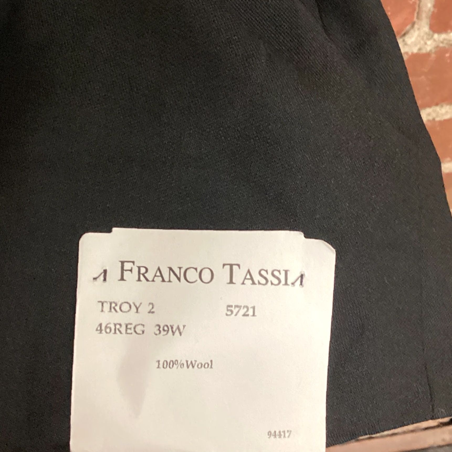 Vintage VINTAGE Franco Tassi Mens Blazer Jacket 100% Wool Black Size 40 46R Canada Mens Wool Blazer Tuxedo Style Size 40R - 3 Thumbnail