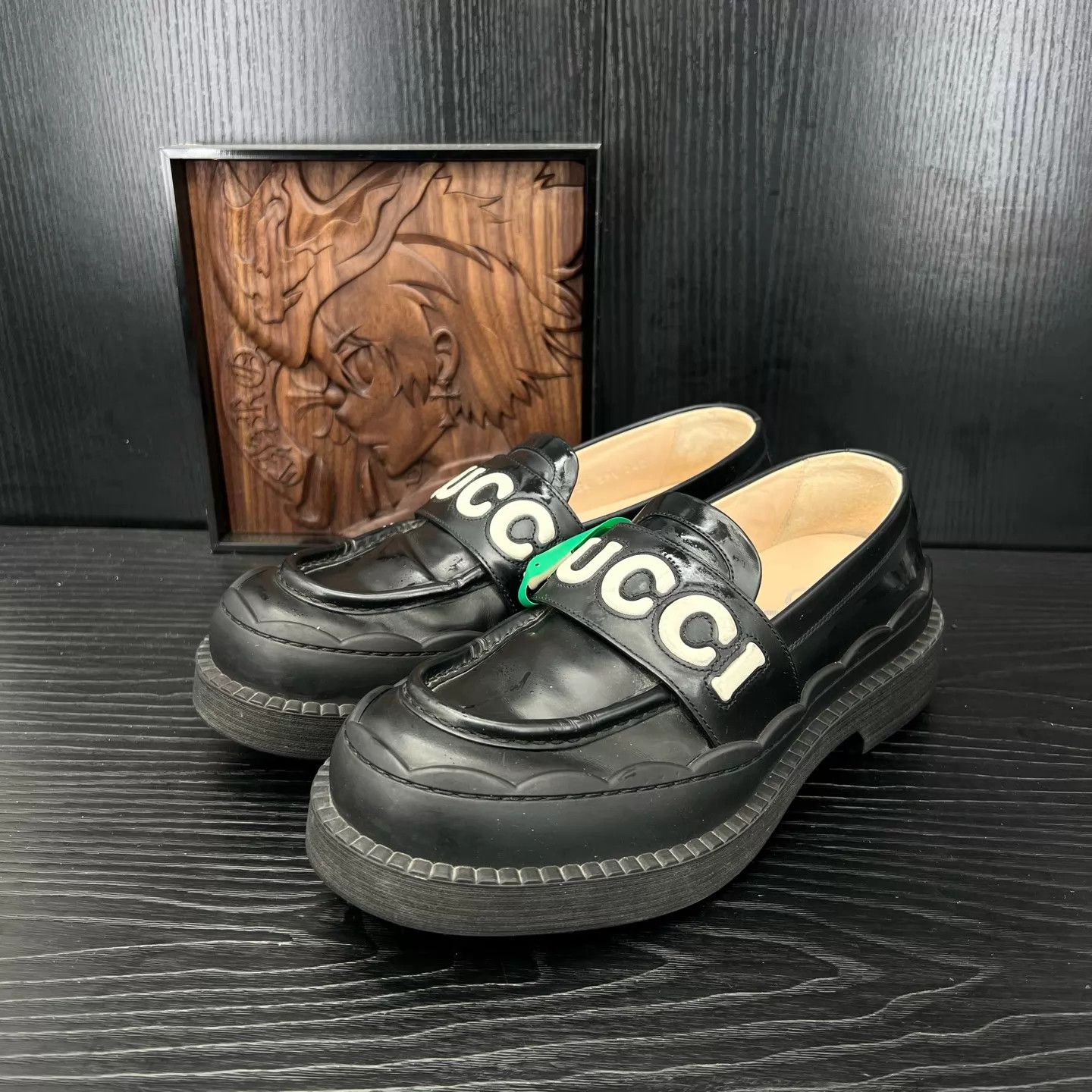 Gucci GUCCI Black Leather Loafers 39.5 Like New Original Box Size US 9 / IT 39 - 1 Thumbnail