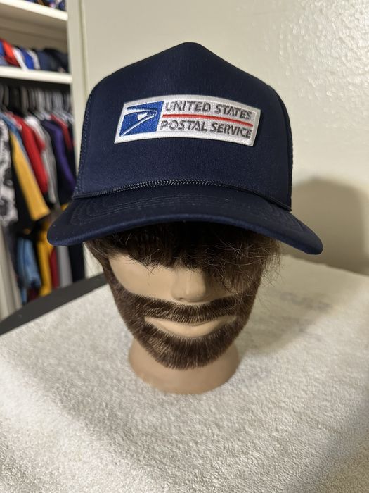 USPS Mail Man Postal Office Logo Navy Trucker Hat