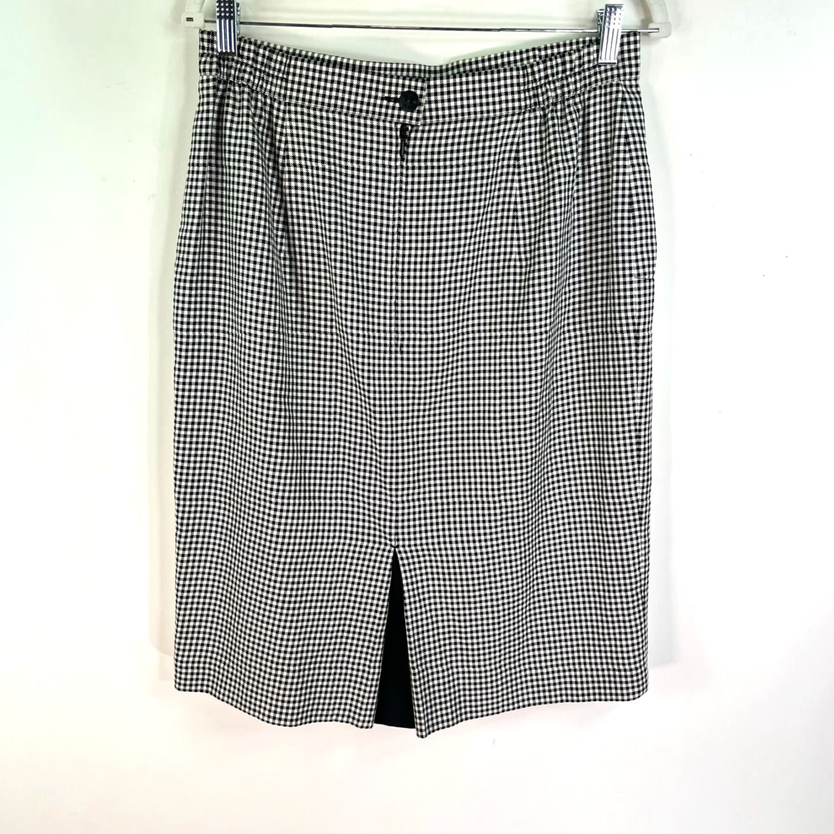 Vintage VINTAGE Yarell Skirt Herringbone Wool Midi A-Line Pockets Zip Made in Germany Womens SZ 12 Black Size 34" / US 12 / IT 48 - 5 Thumbnail