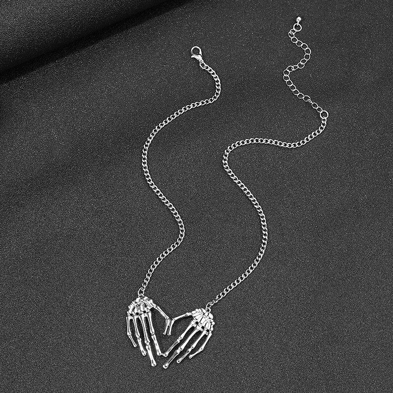Jewelry Hip-Hop Skull Hand Necklace Size ONE SIZE - 3 Thumbnail