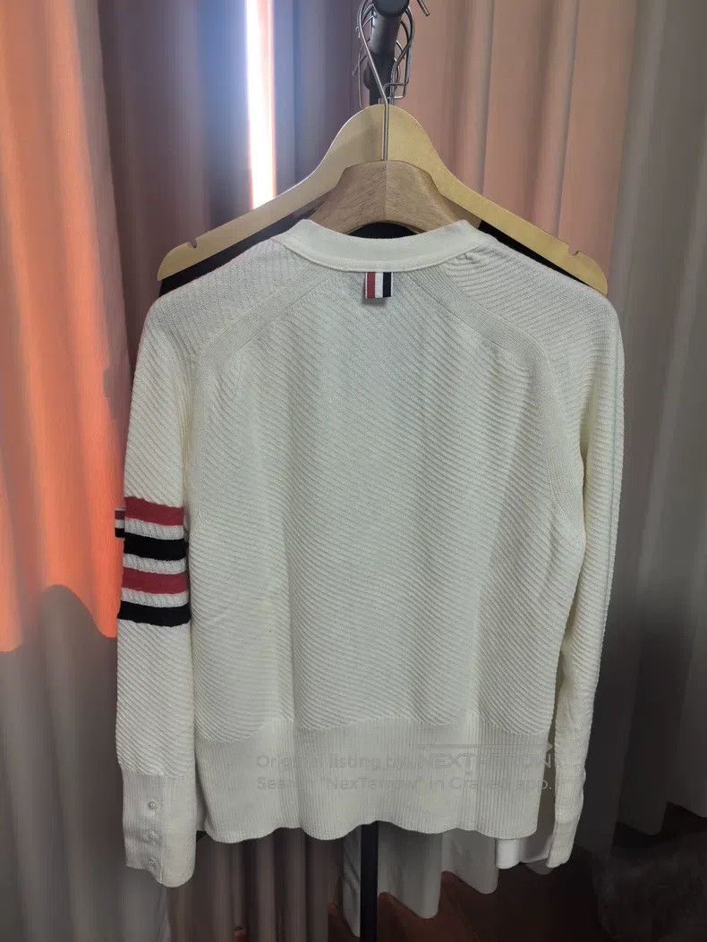 Thom Browne Thom Browne Wool Cardigan Beige Size US XL / EU 56 / 4 - 2 Thumbnail