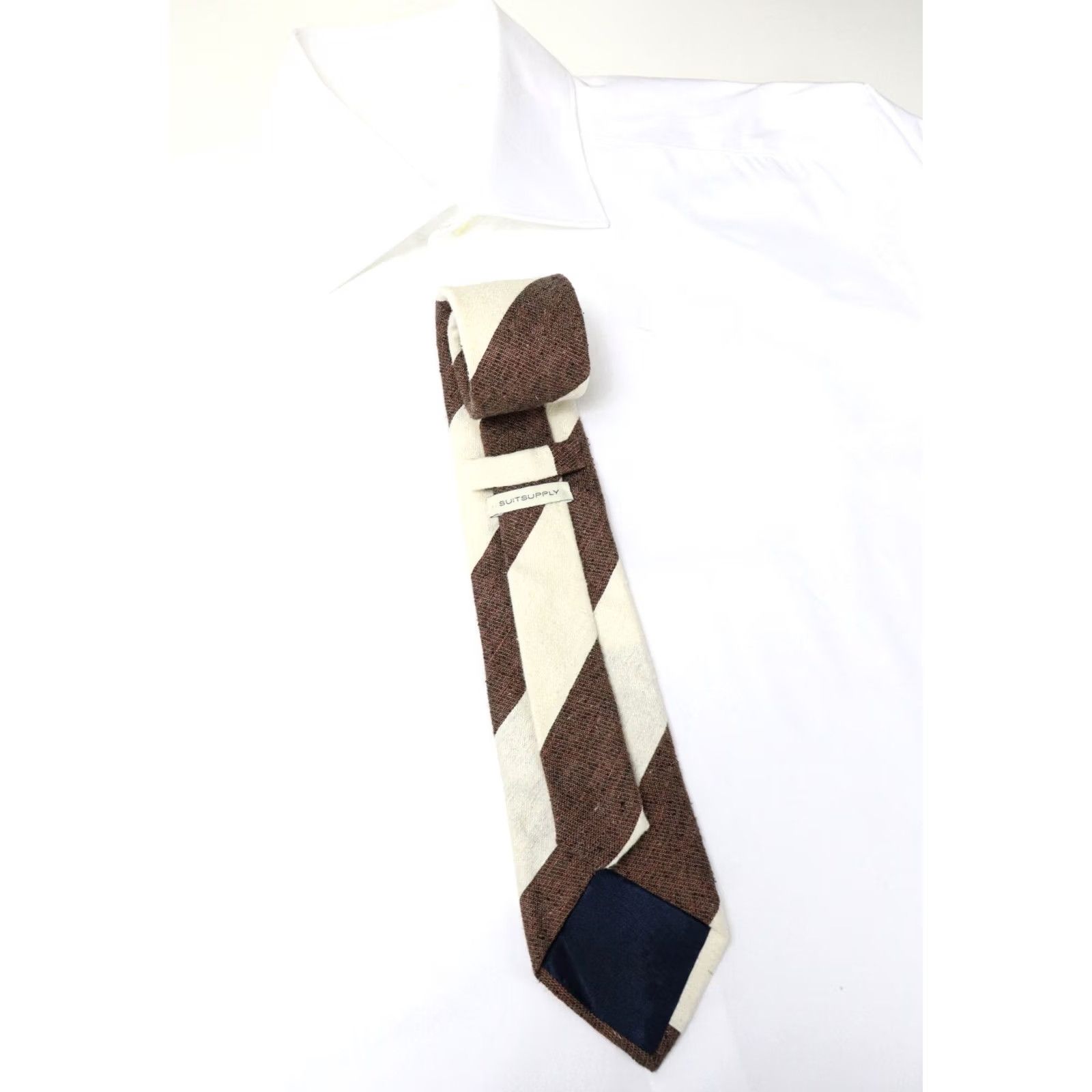 Suitsupply Suitsupply Tie Men's One Size Pointed Classic Stripe Brown Size ONE SIZE - 2 Thumbnail